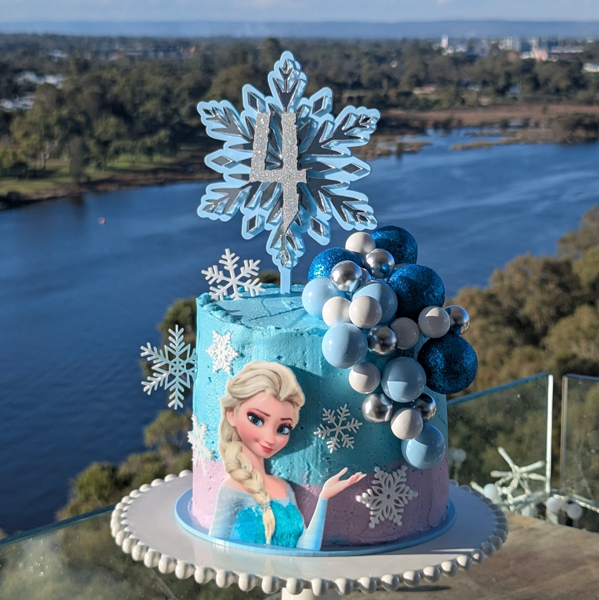 3 Layer Frozen Snowflake Cake Topper