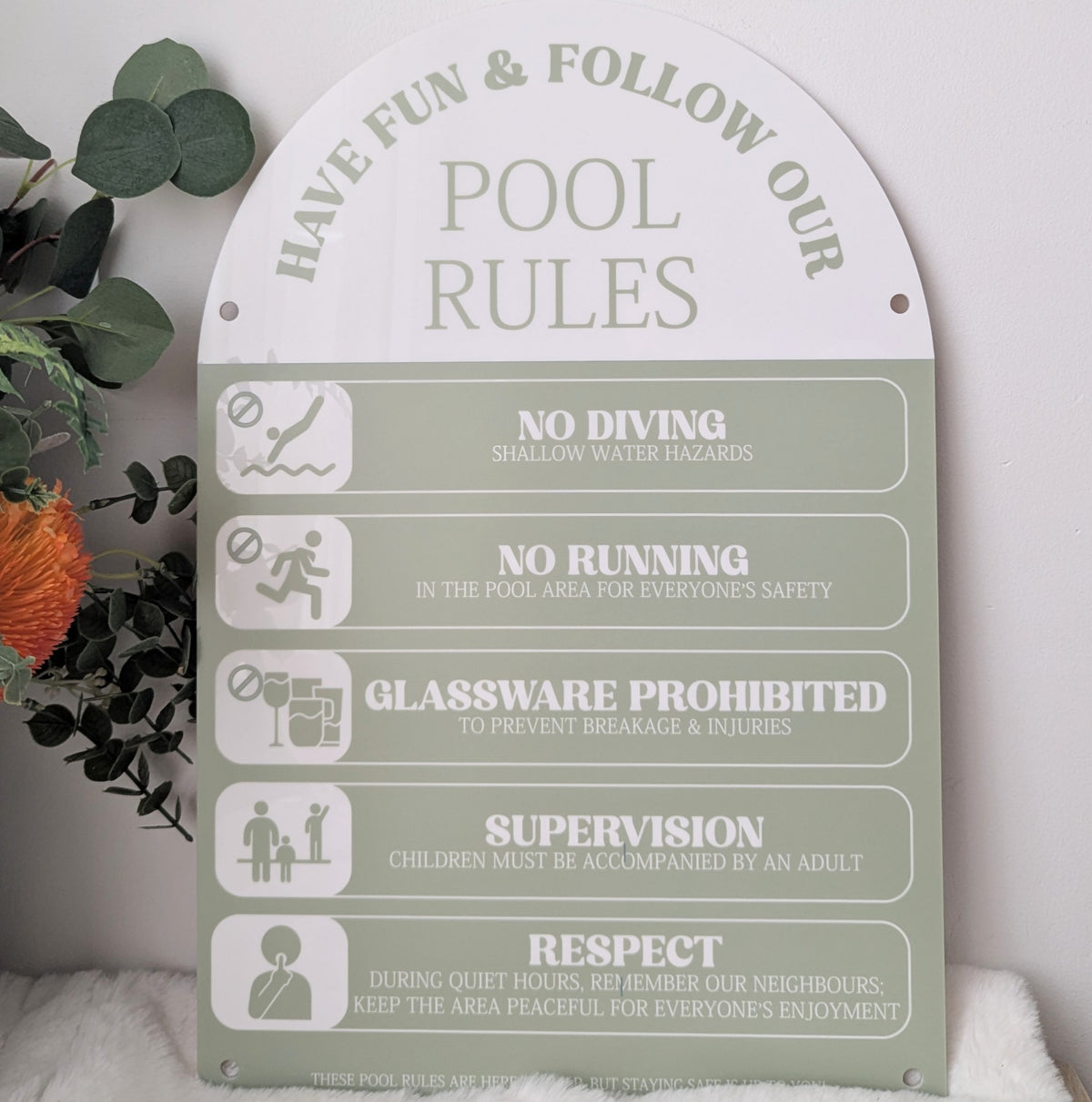 Pool Rules Sign - ARCH