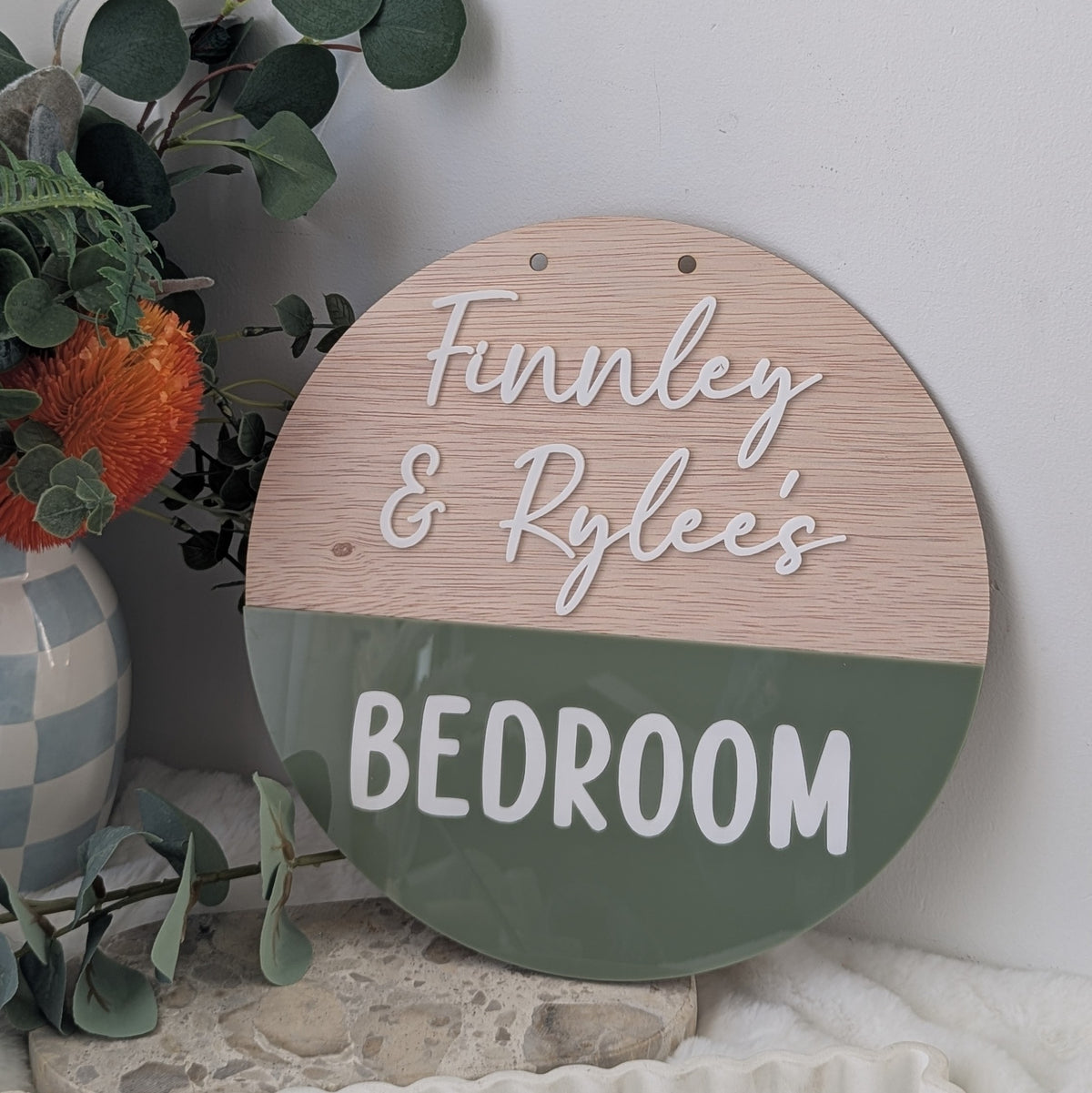 Wooden & Acrylic Cubby Sign