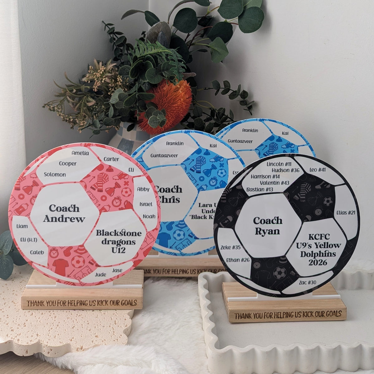 End of Year Coach Gift - Soccer Plaque