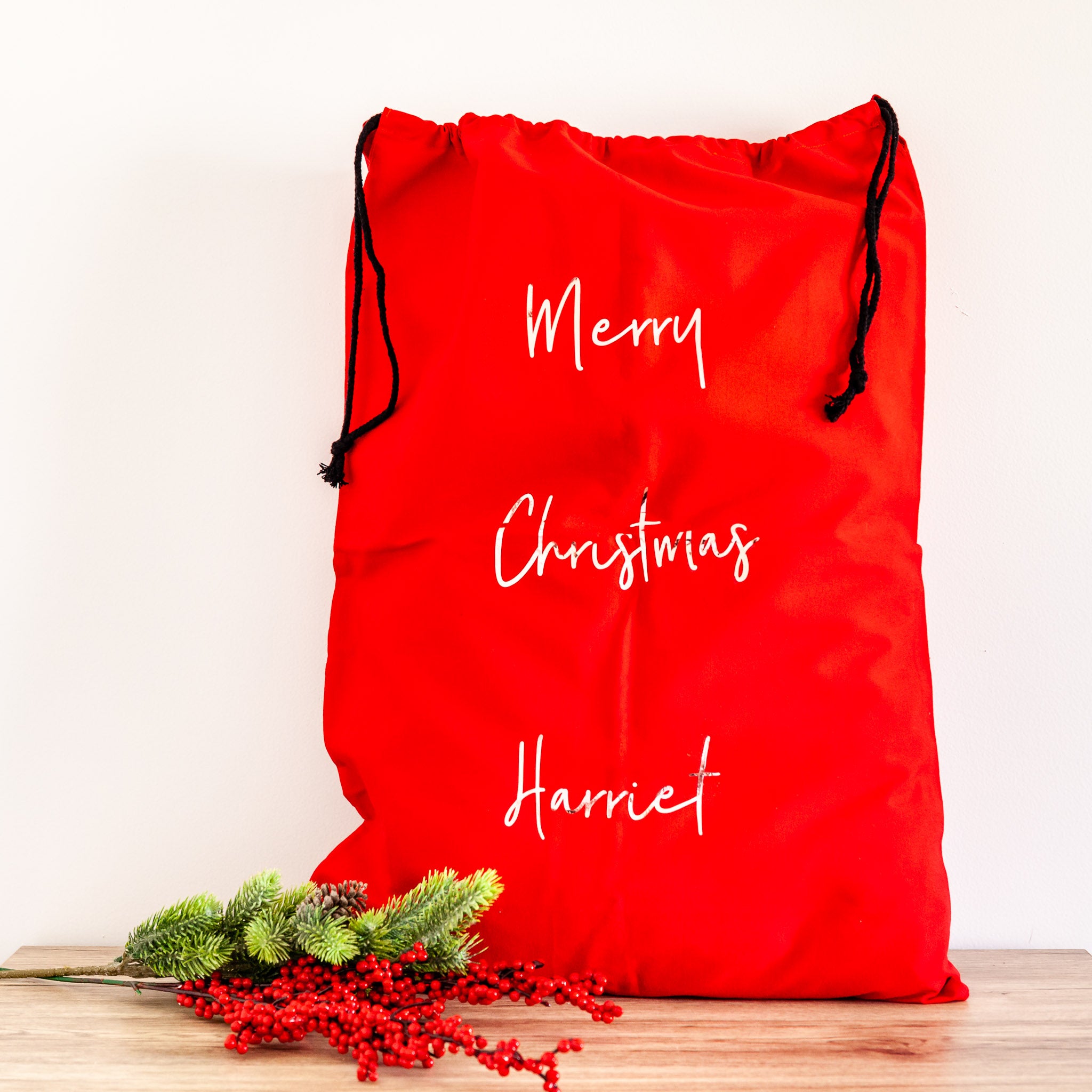 Fabric Santa Sack with Tag - PLD