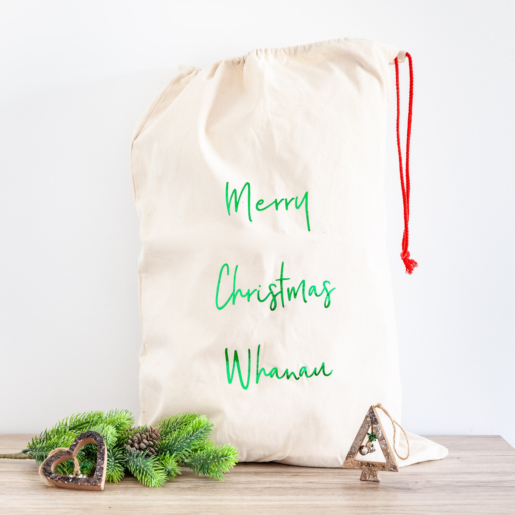 Fabric Santa Sack with Tag - PLD