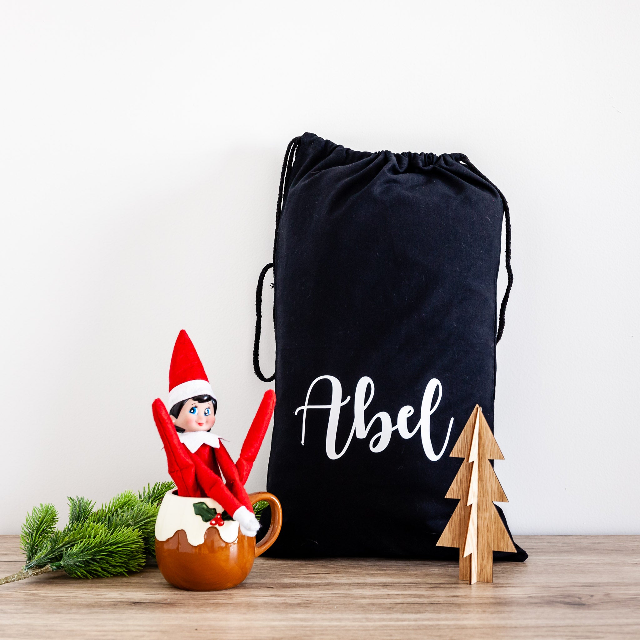Fabric Santa Sack with Tag - PLD