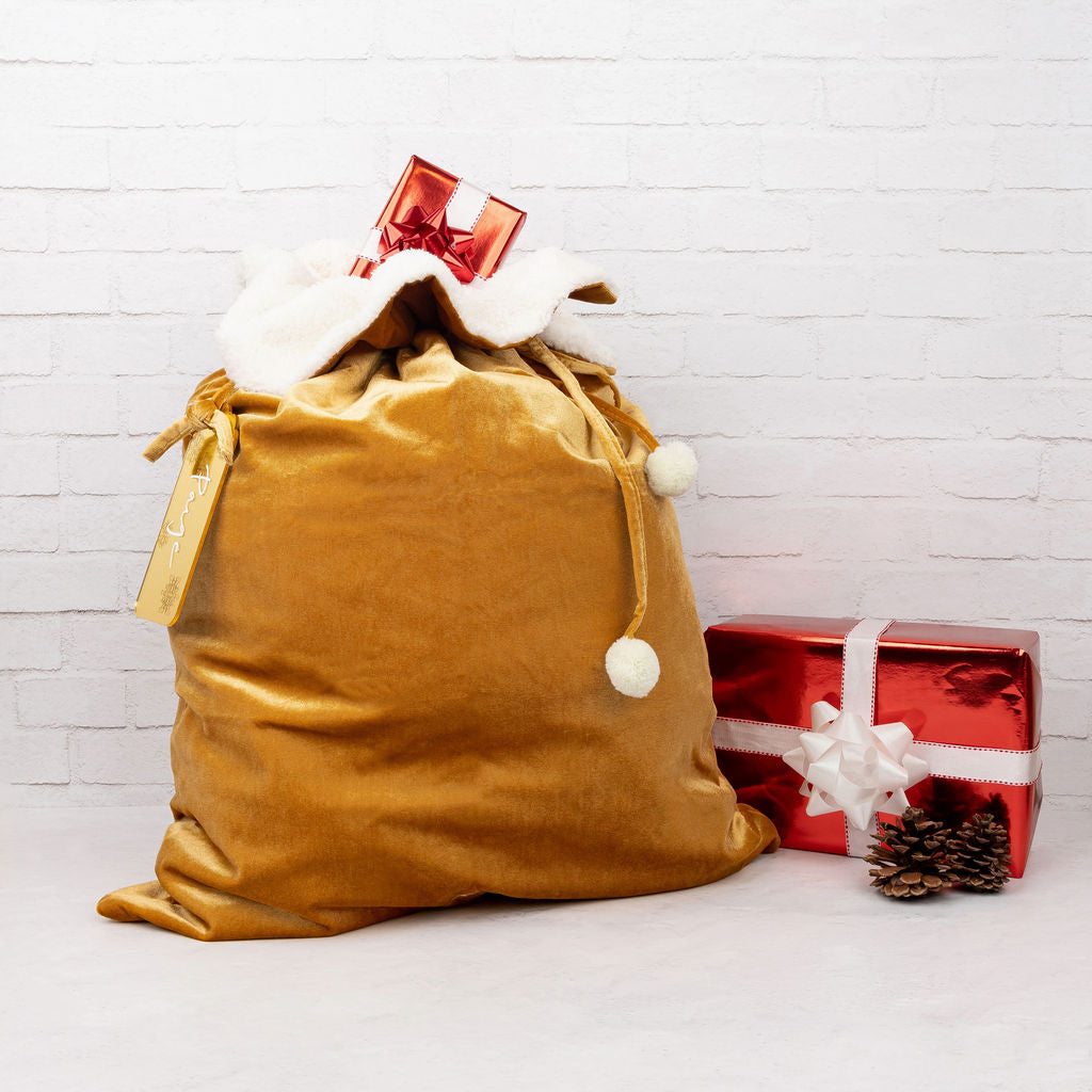 Velvet Santa Sack with Tag - PLD