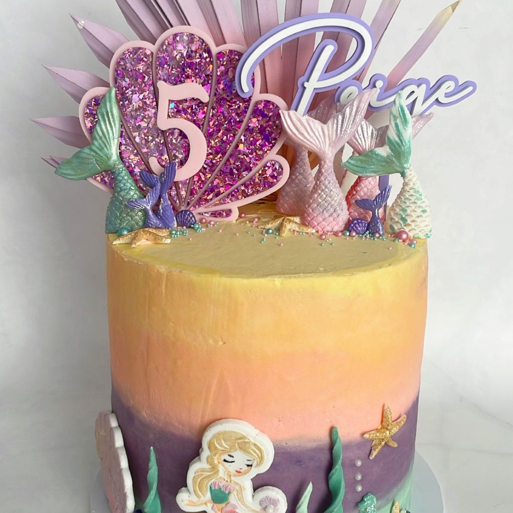 3 Layer Shell Cake Topper with Age