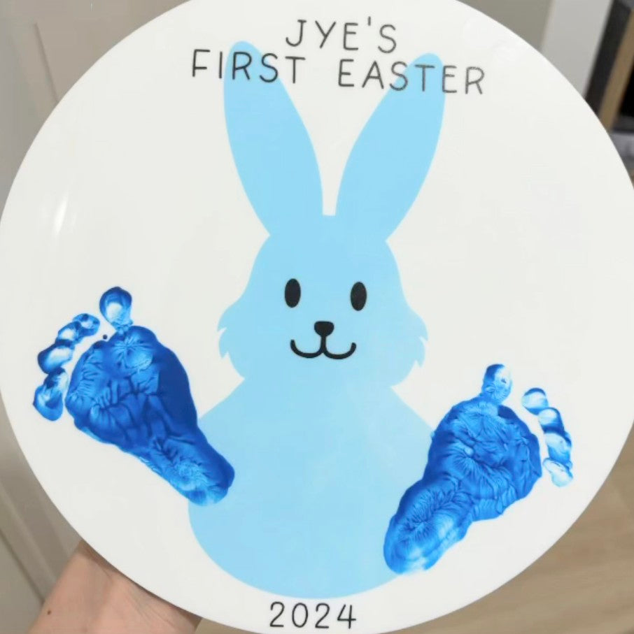 Easter Bunny Footprint Plaque