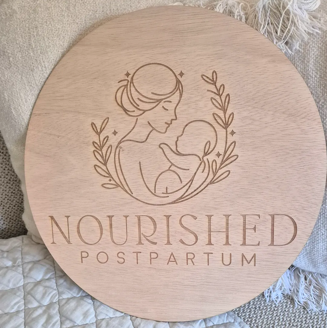 Logo - Round Wooden Sign / Plaque