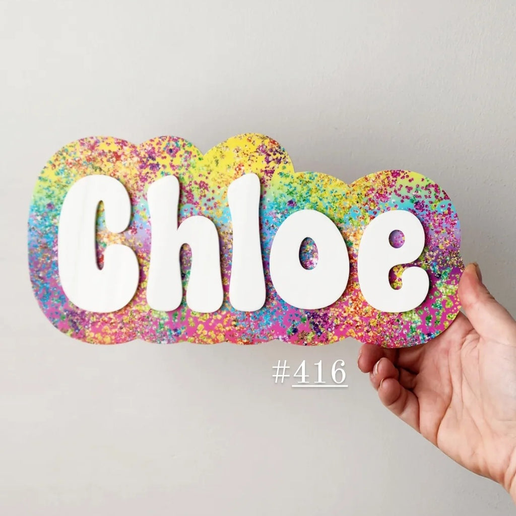 2 Layer Name Plaques - Printed background design