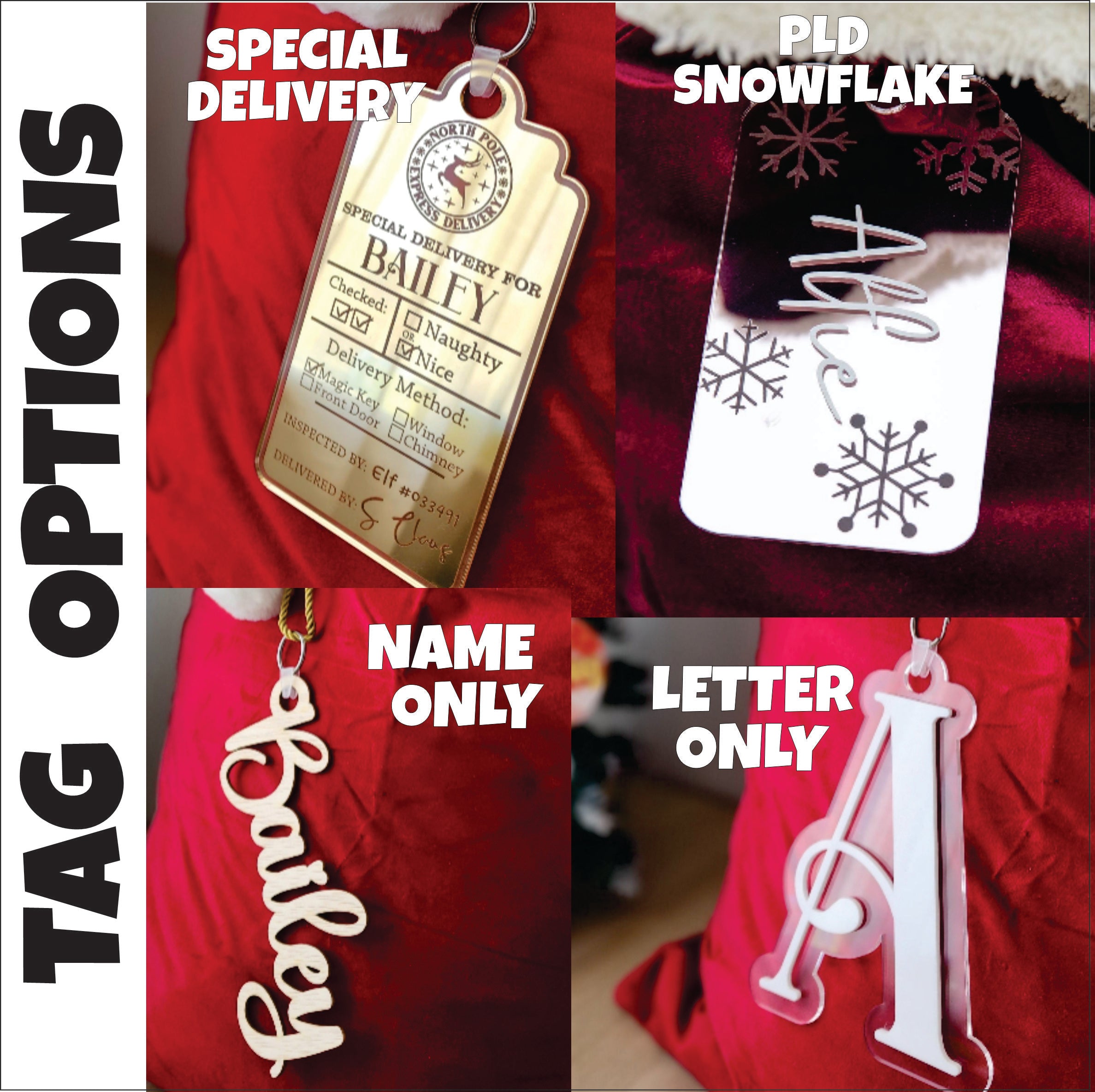 Santa Sacks with Tag SC