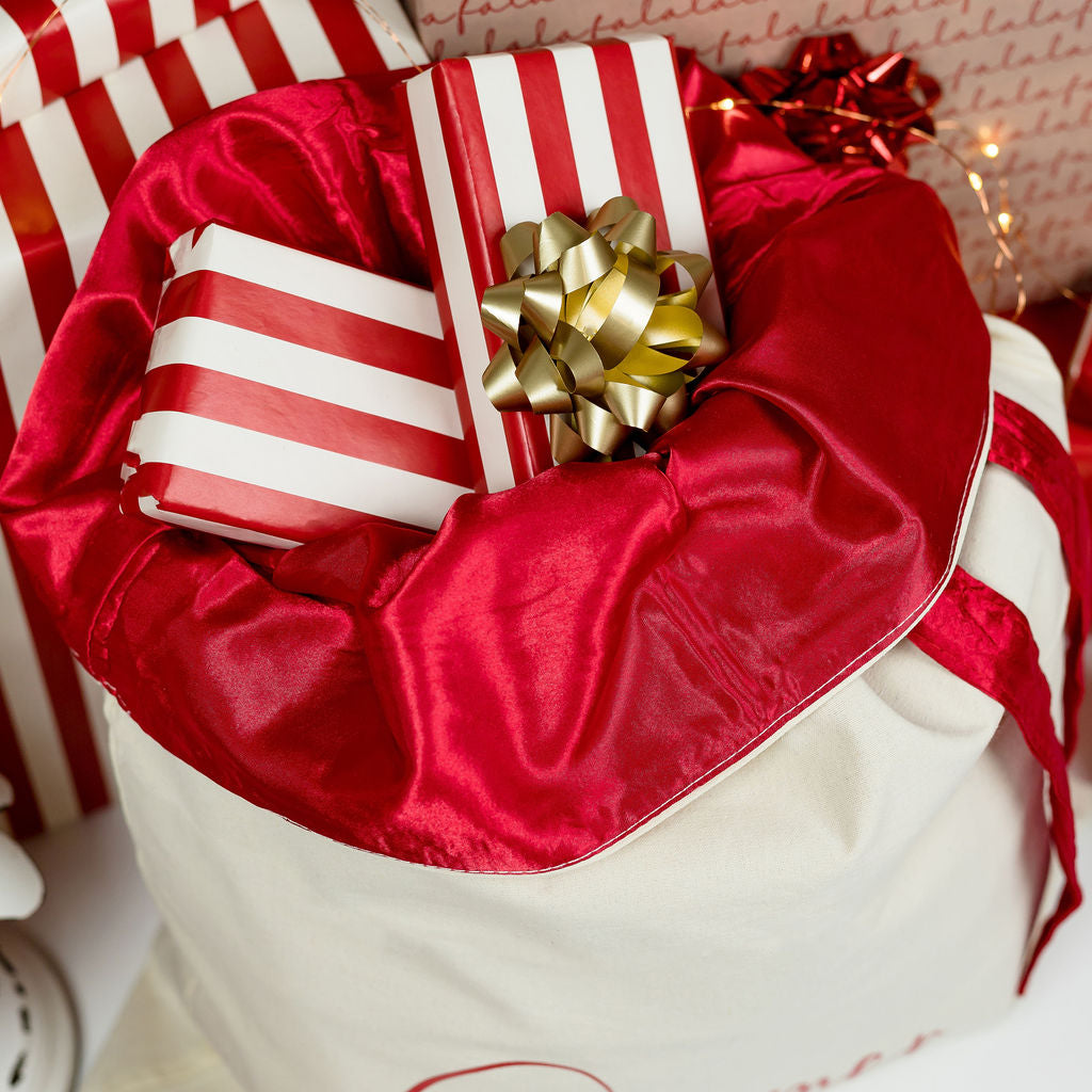 Satin Lined Christmas Santa Sacks with Tag - PLD