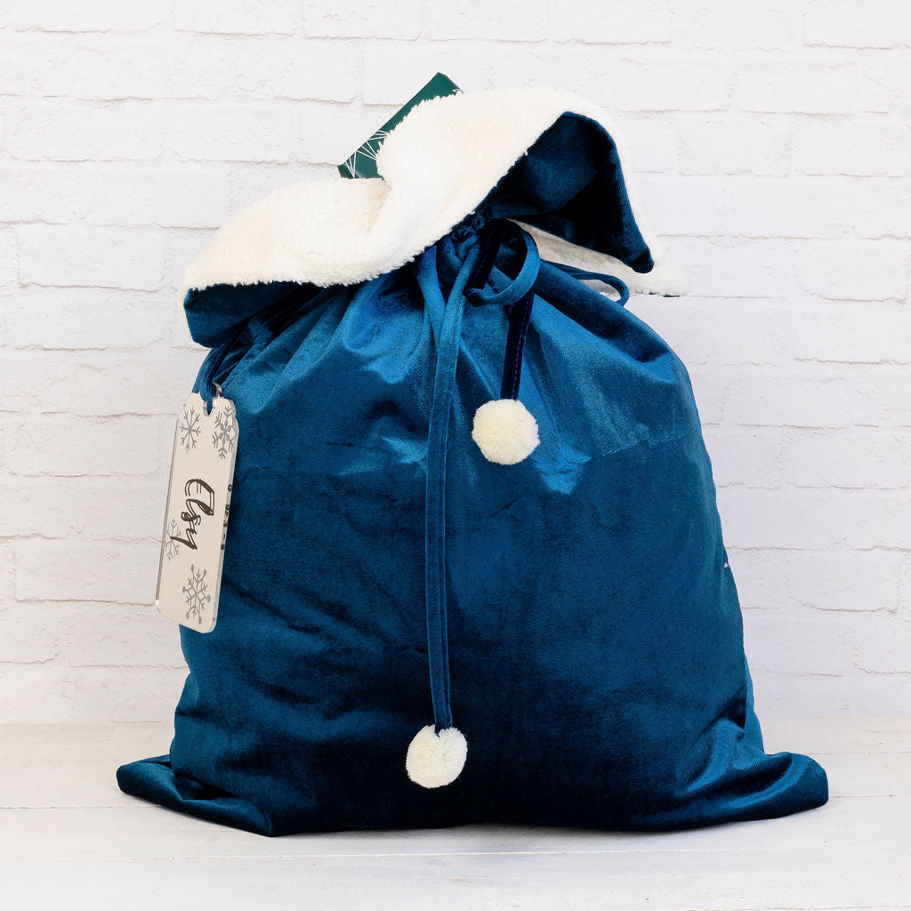 Velvet Santa Sack with Tag - PLD