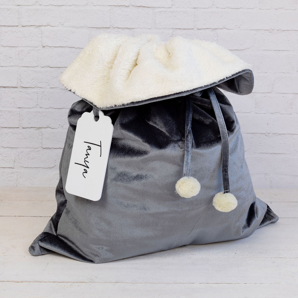 Velvet Santa Sack with Tag - PLD