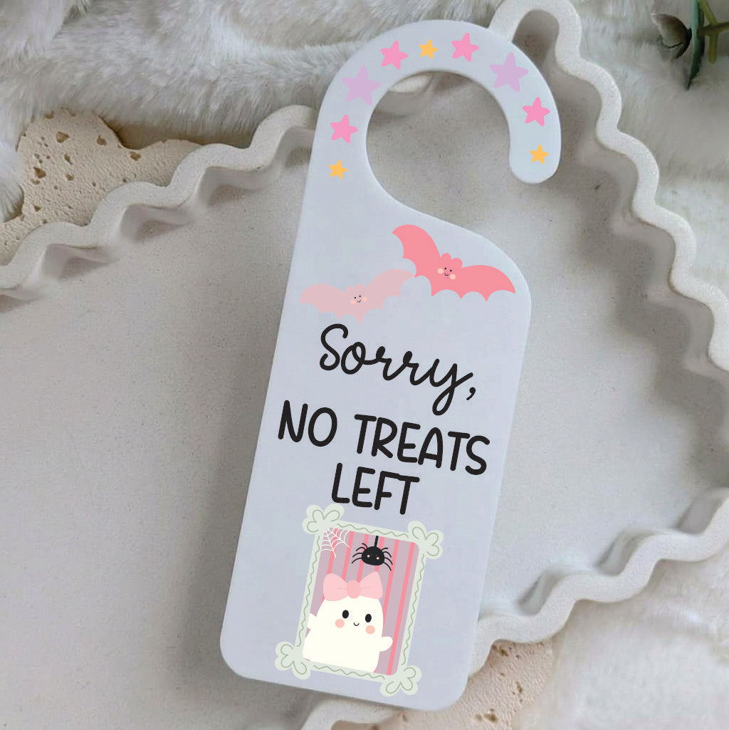 Halloween Double Sided Door Handle Sign - Ghost