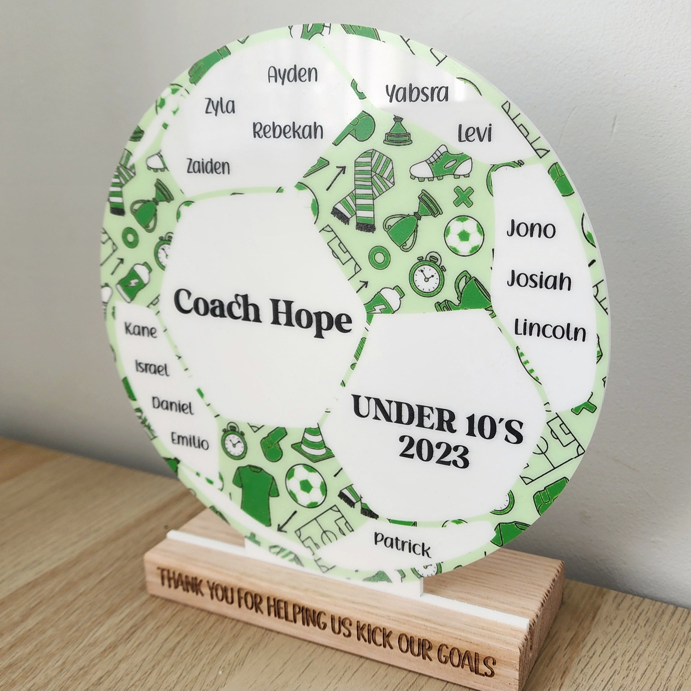 End of Year Coach Gift - Soccer Plaque