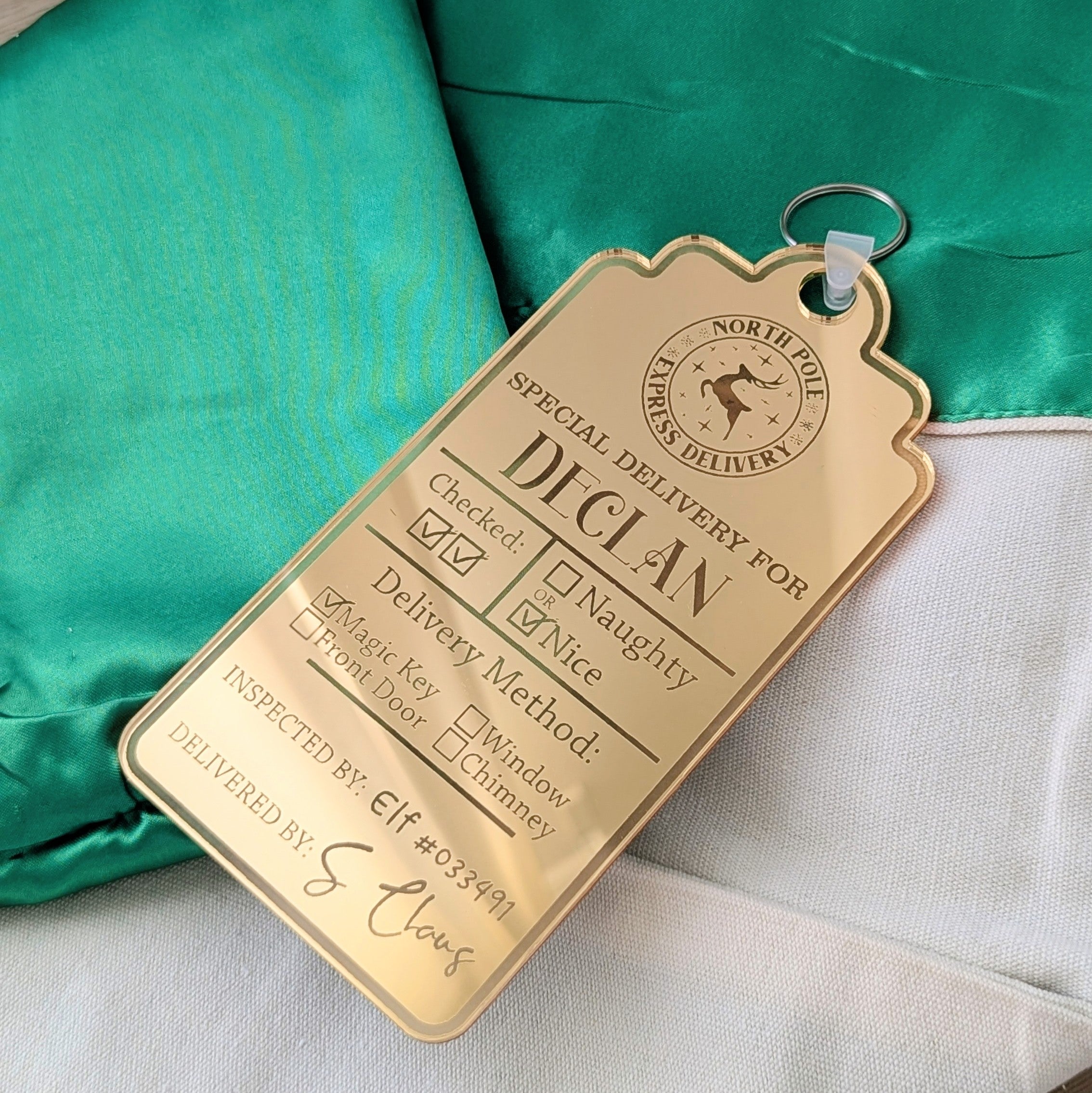 Satin Lined Christmas Santa Sacks with Tag - PLD