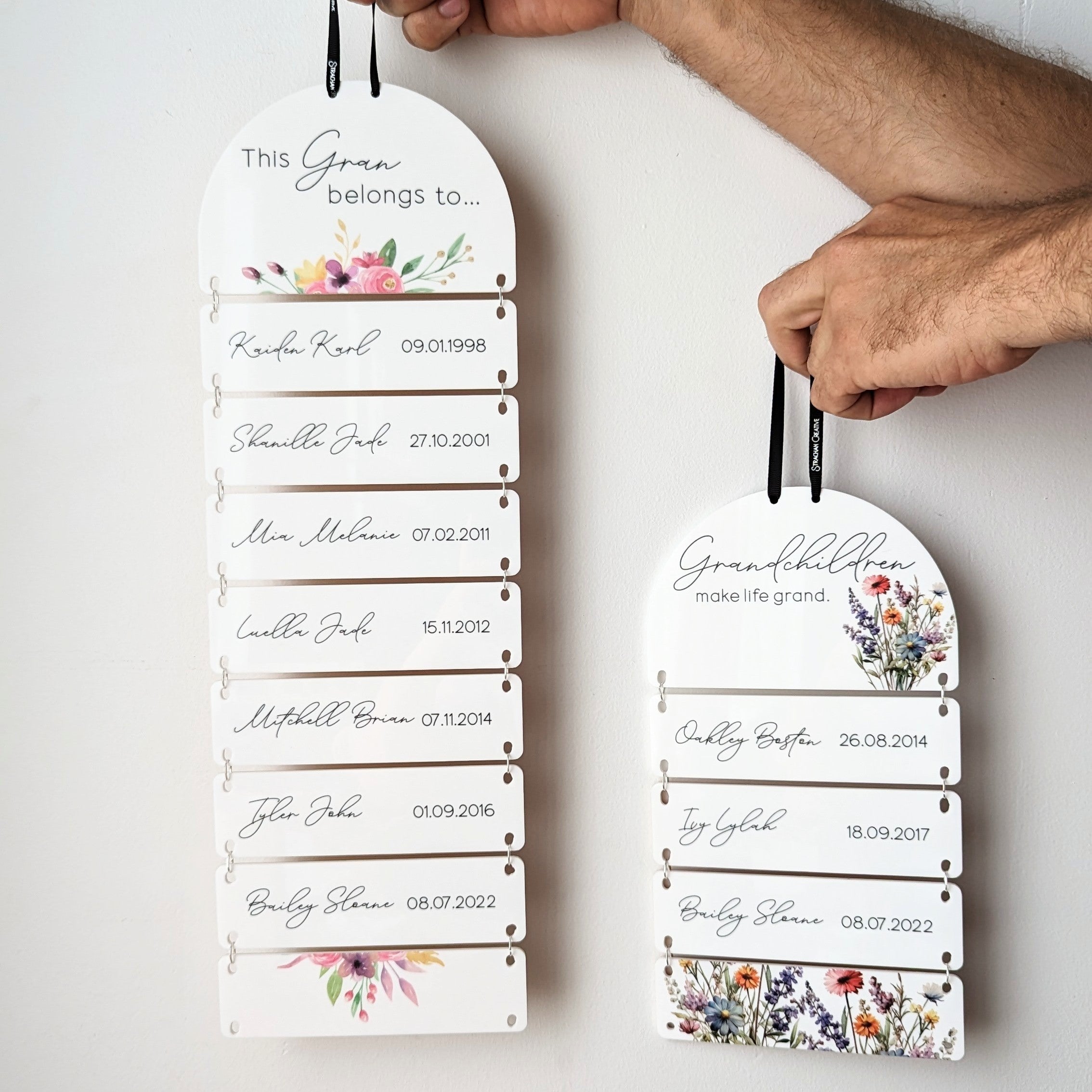 Hanging Family Plaque - Wildflower Design