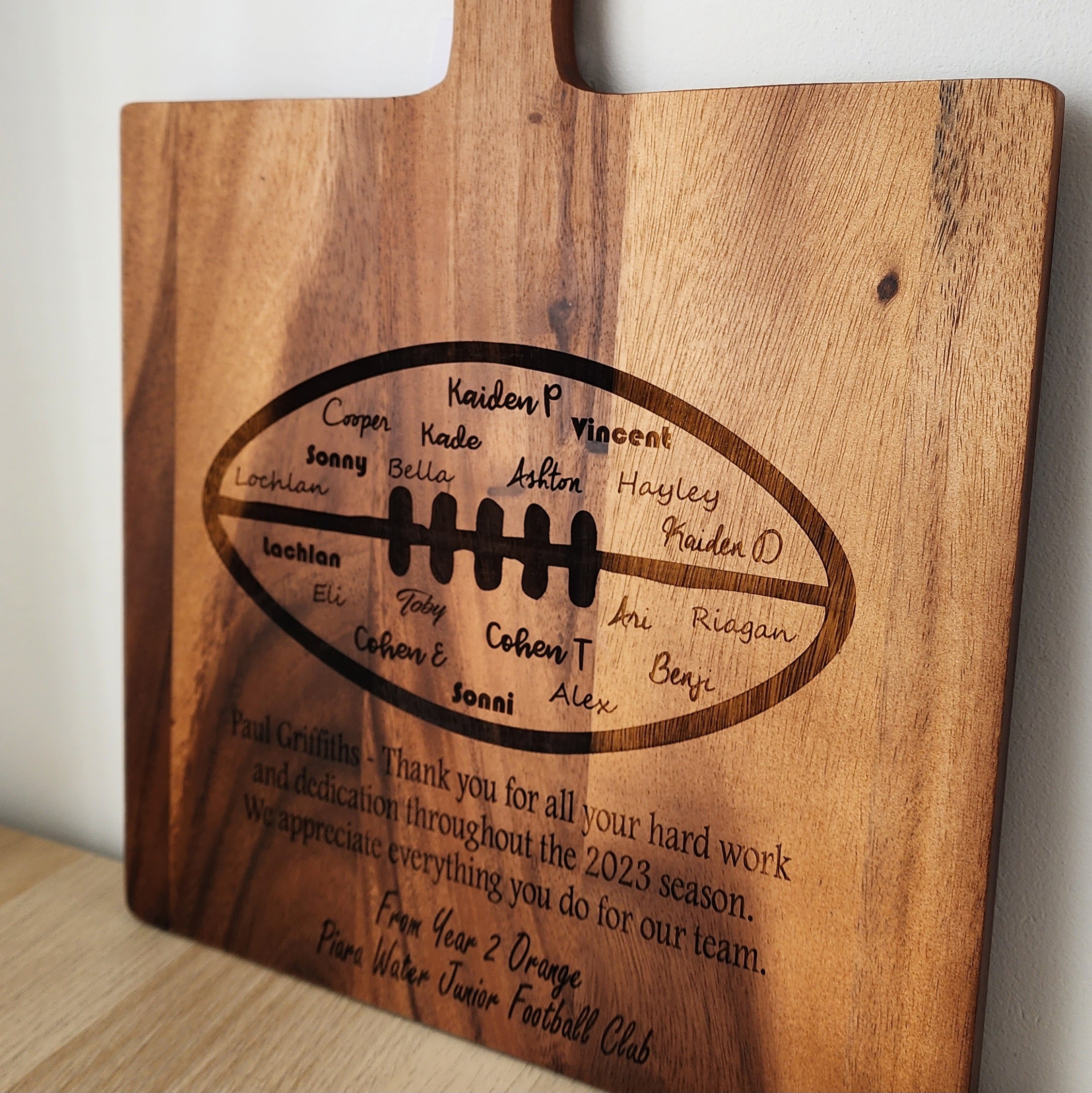 End of Year Coach Gift - AFL Football Paddle