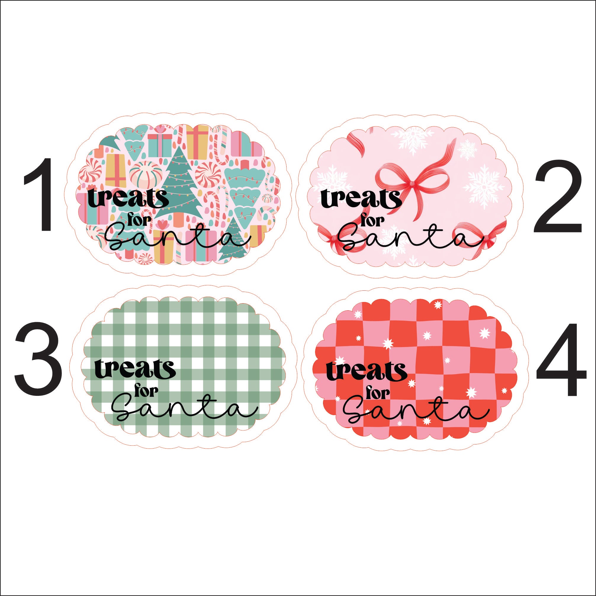 Scalloped Edge Acrylic Santa Treat Tray