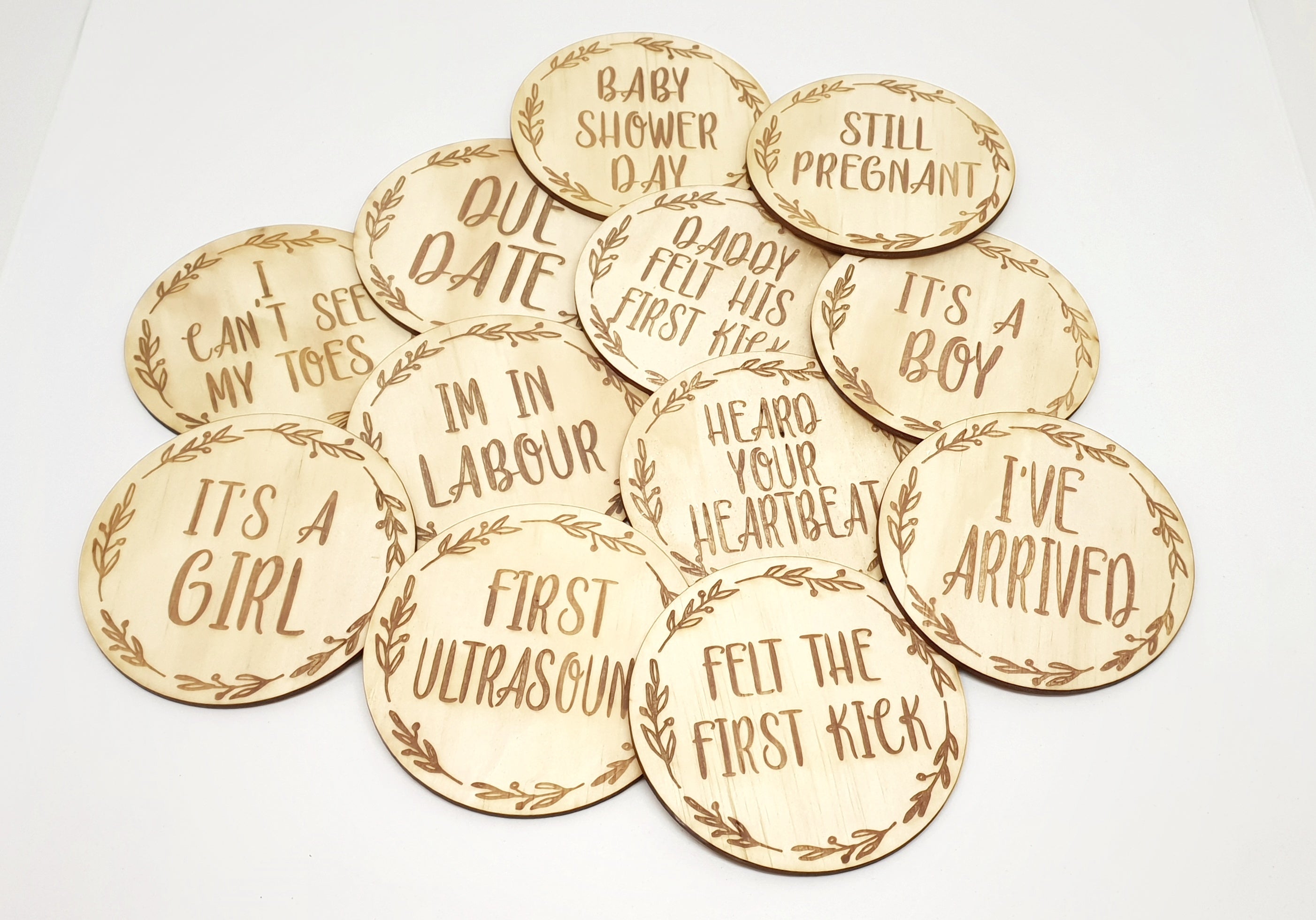 Wreath Milestone Discs - Pregnancy Sets