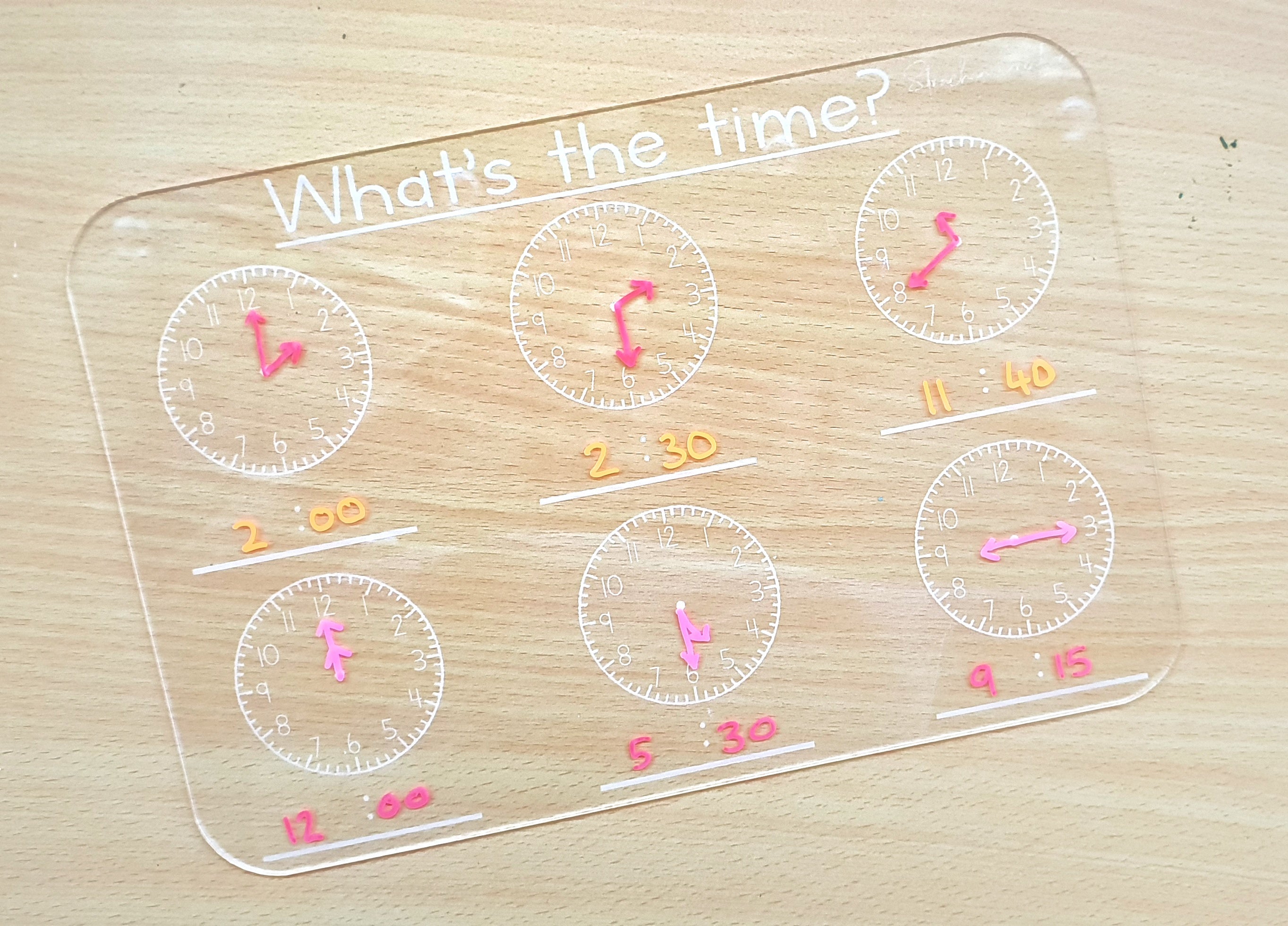 Trace & Wipe Board - What's the time?