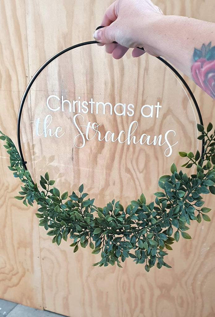 Christmas Wreath Door Plaque style #2