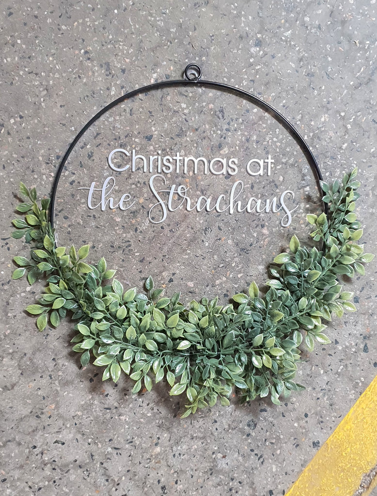 Christmas Wreath Door Plaque style #2