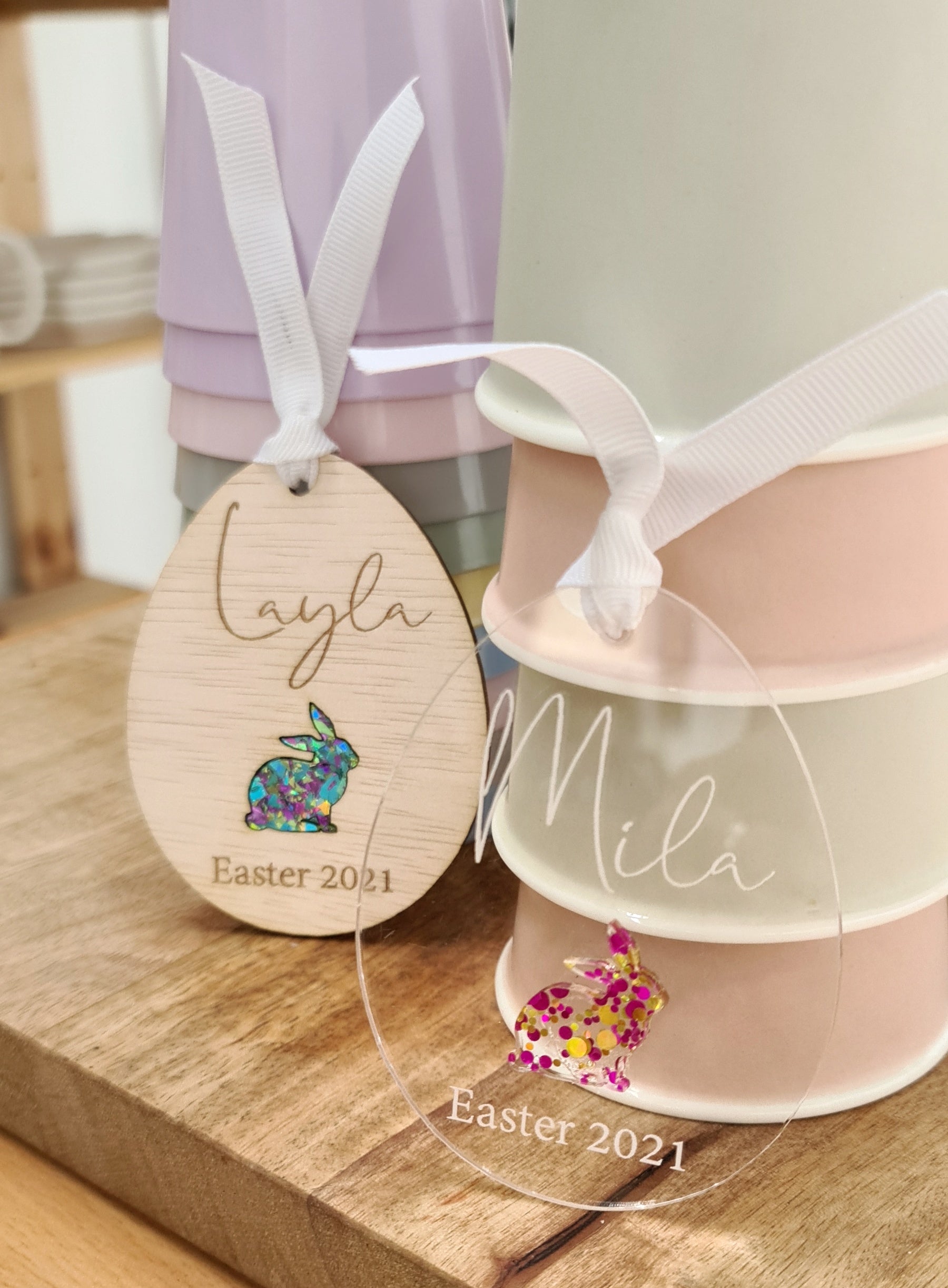 Easter Egg Tag (Glitter Bunny)