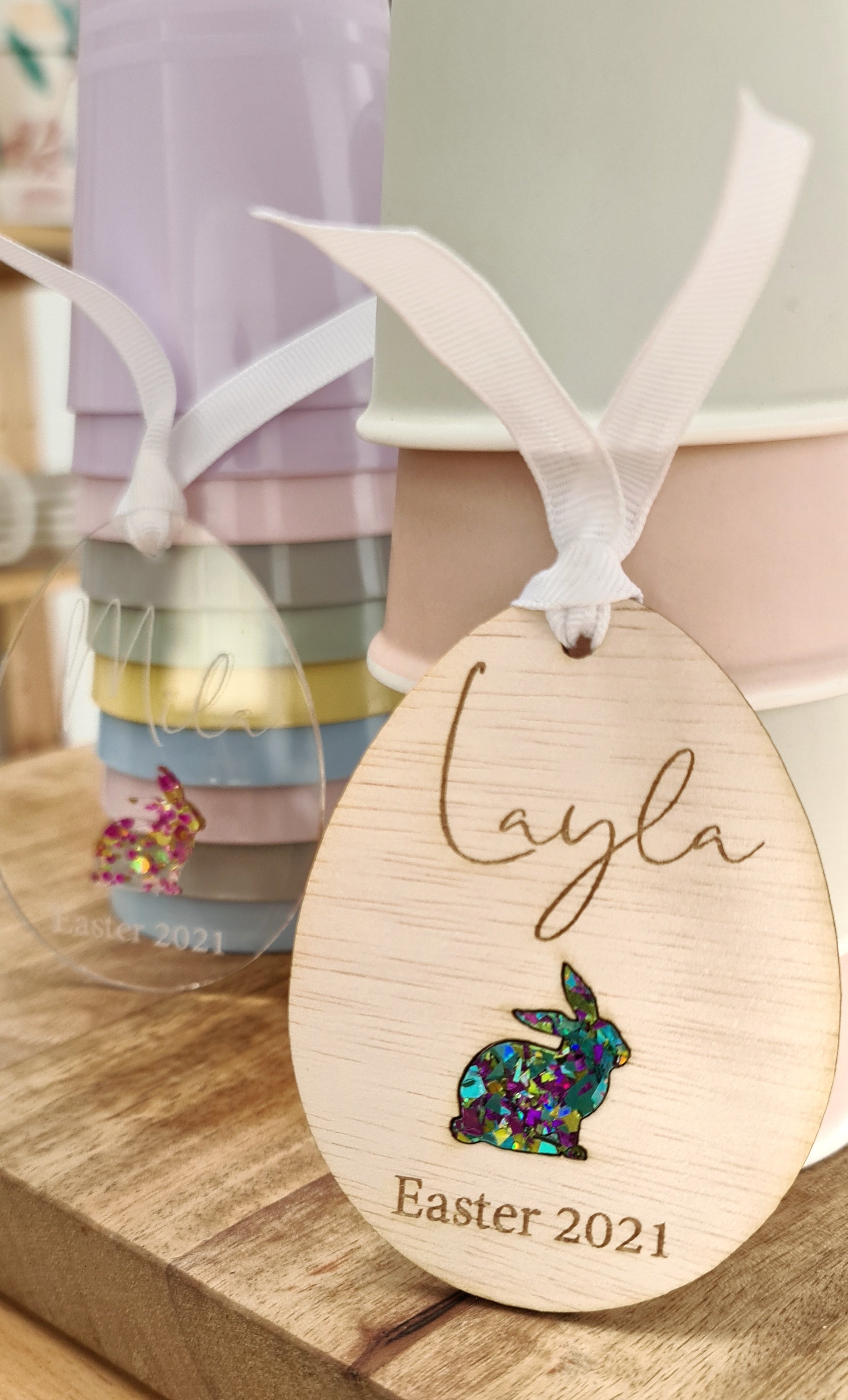 Easter Egg Tag (Glitter Bunny)