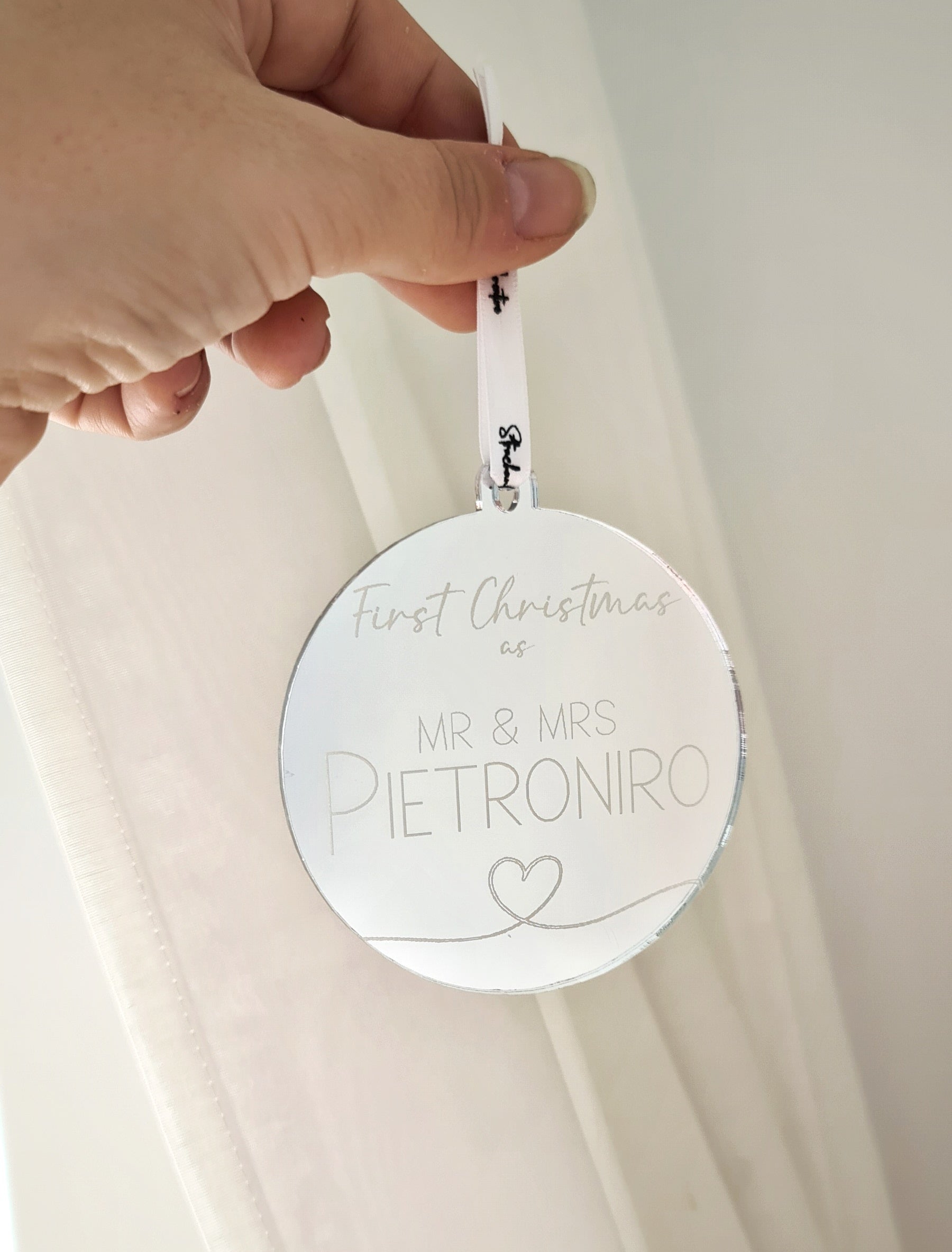 Personalised Christmas Bauble - Style #9 (First Christmas)