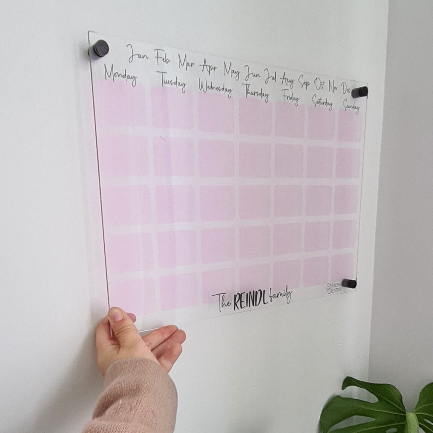 PINK Wall Mounted Monthly Planner