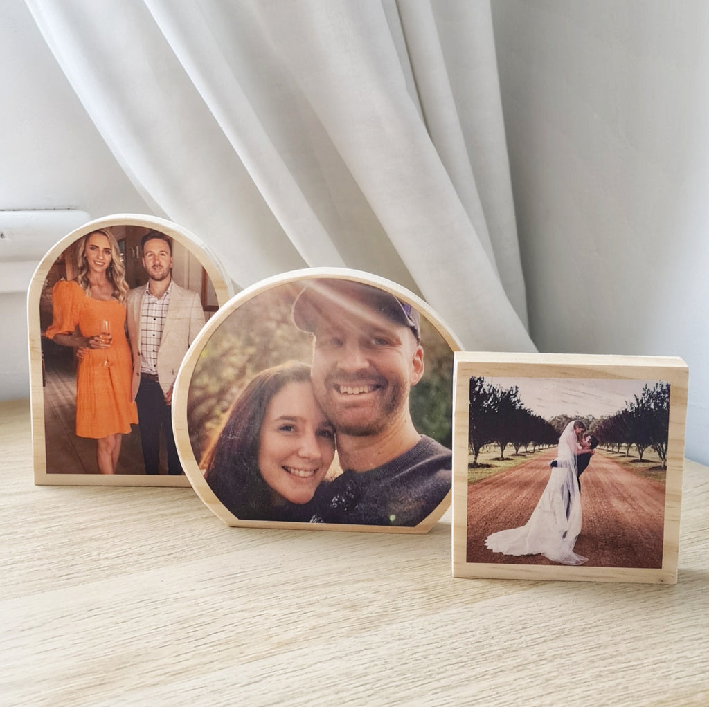 Solid Timber Photo Block - Square Small