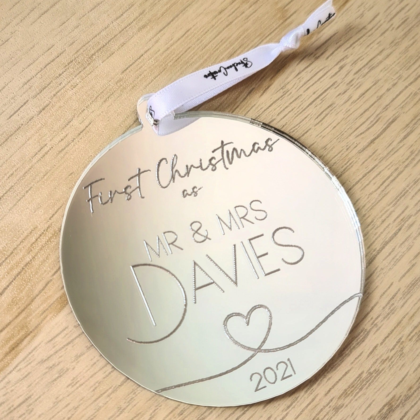 Personalised Christmas Bauble - Style #9 (First Christmas)