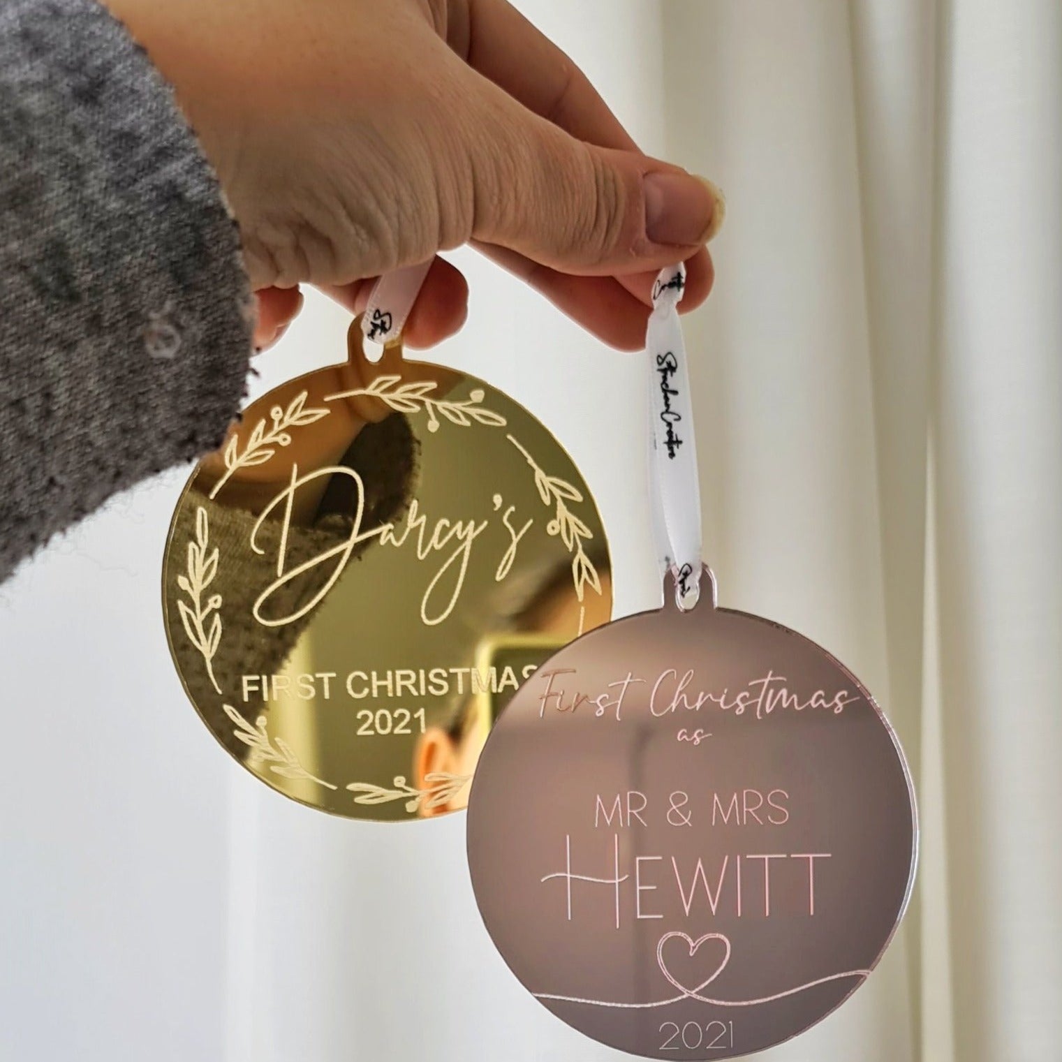 Personalised Christmas Bauble - Style #1 (First Christmas)