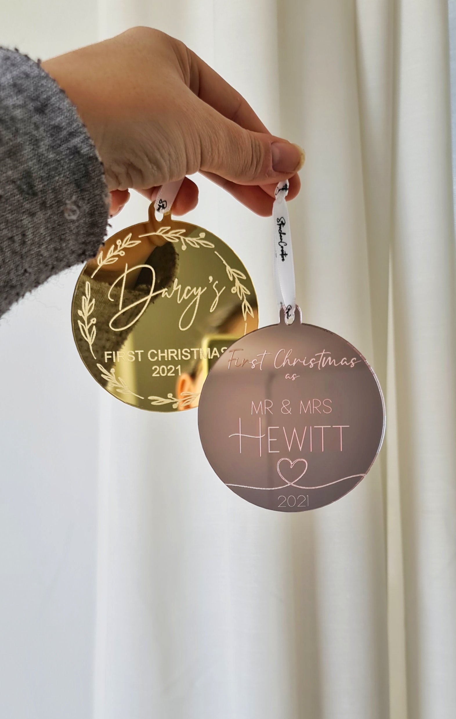 Personalised Christmas Bauble - Style #9 (First Christmas)