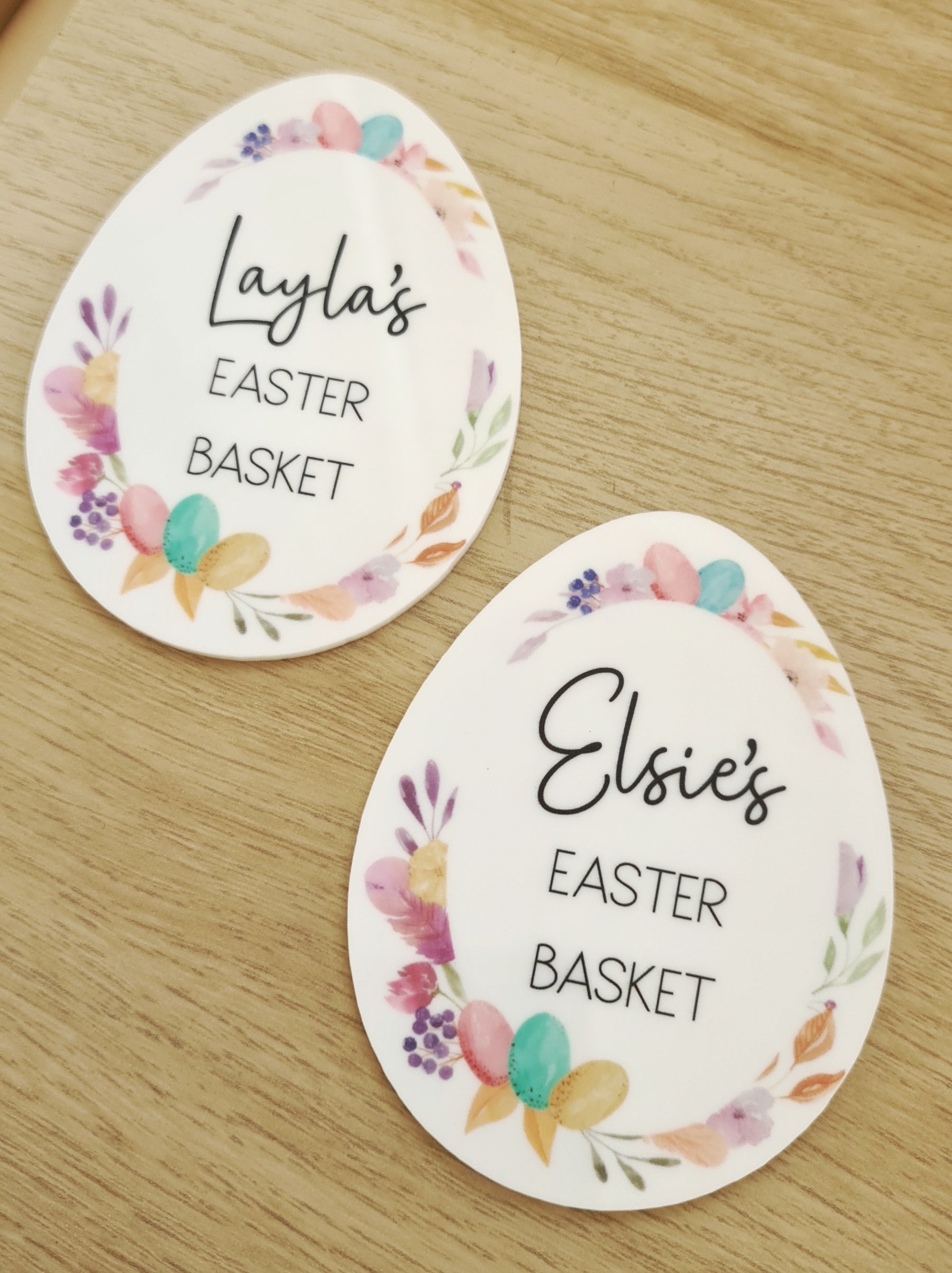 Easter Egg Tag - Acrylic Egg Wreath Design