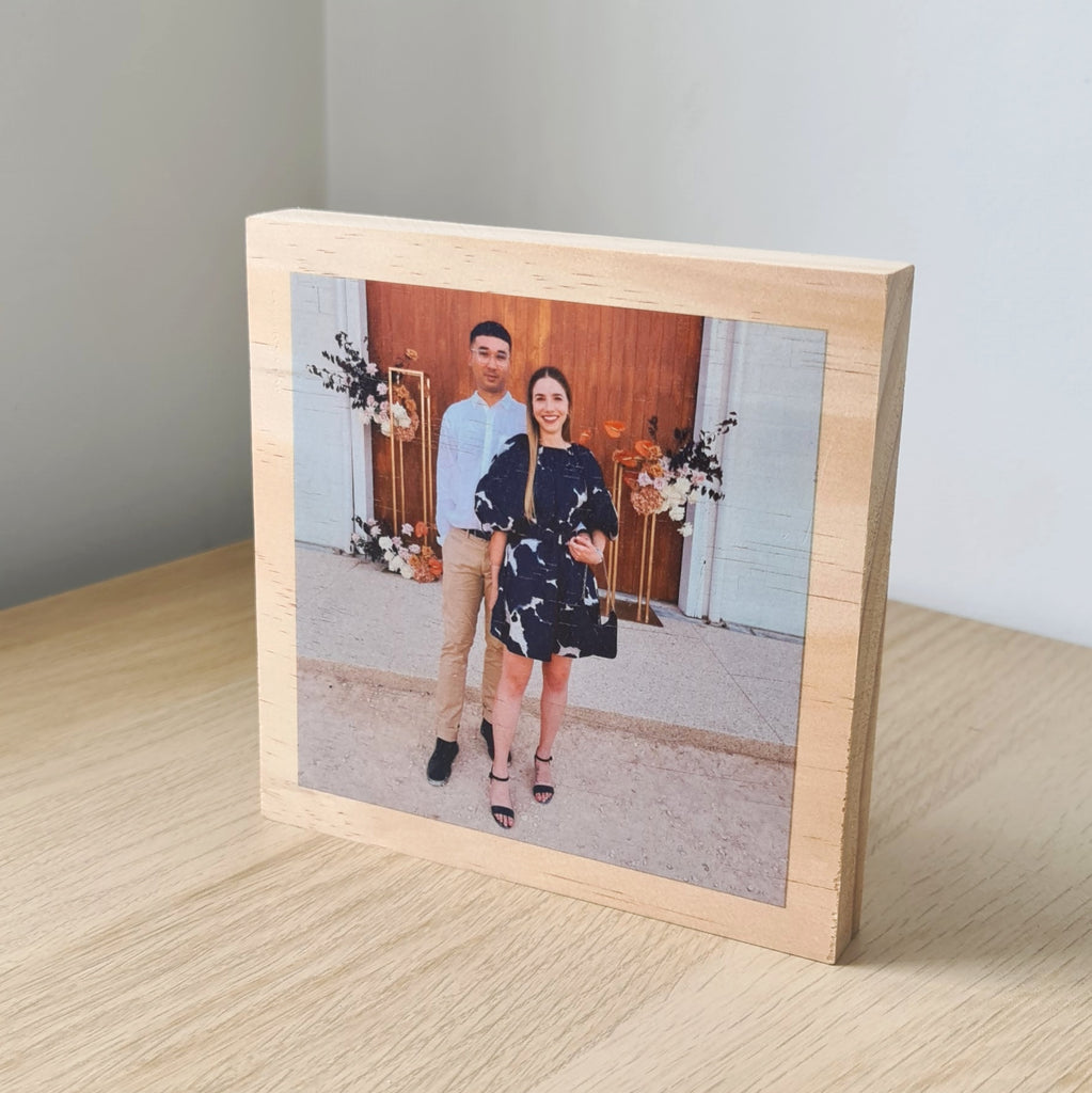 Solid Timber Photo Block - Square Small