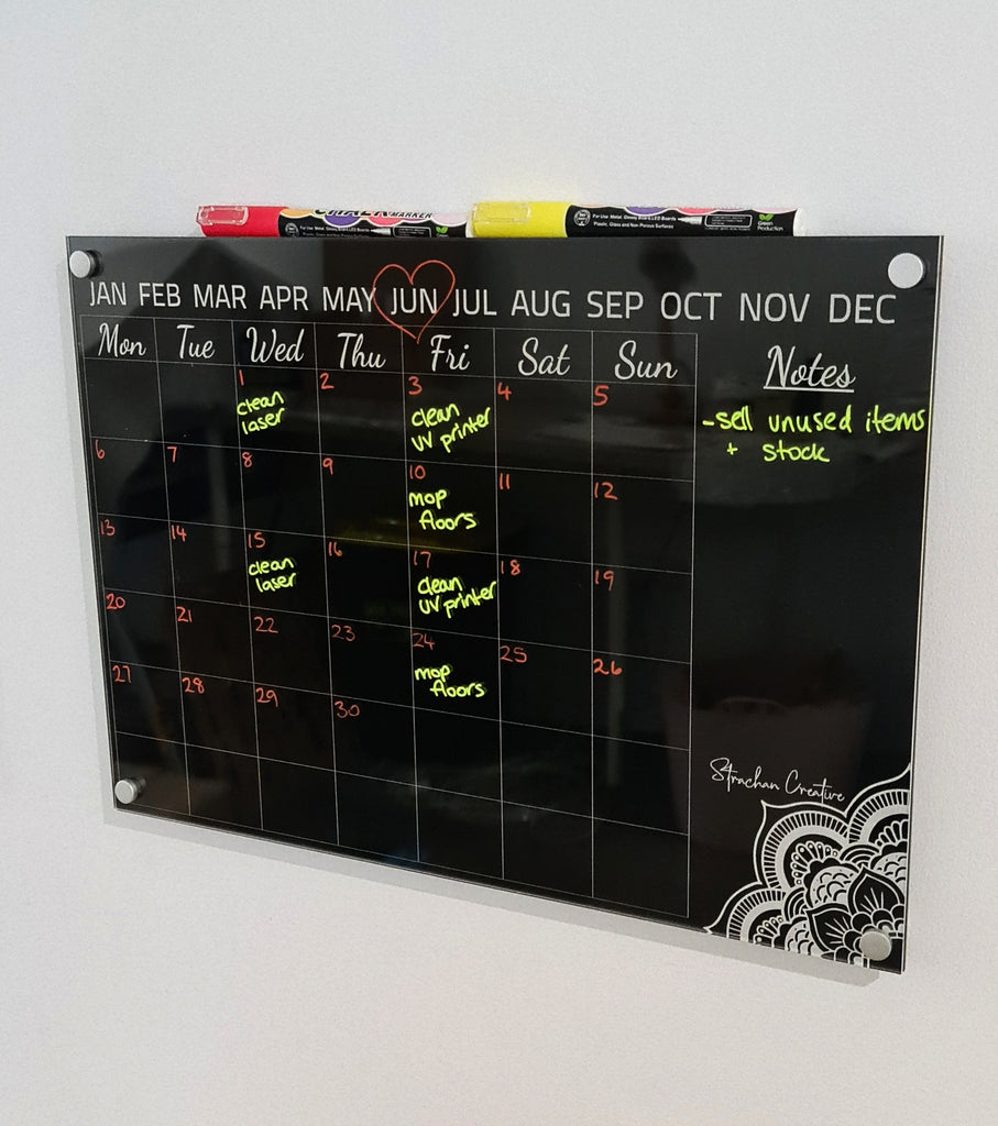 Black Luxe Wall Mounted Monthly Planners