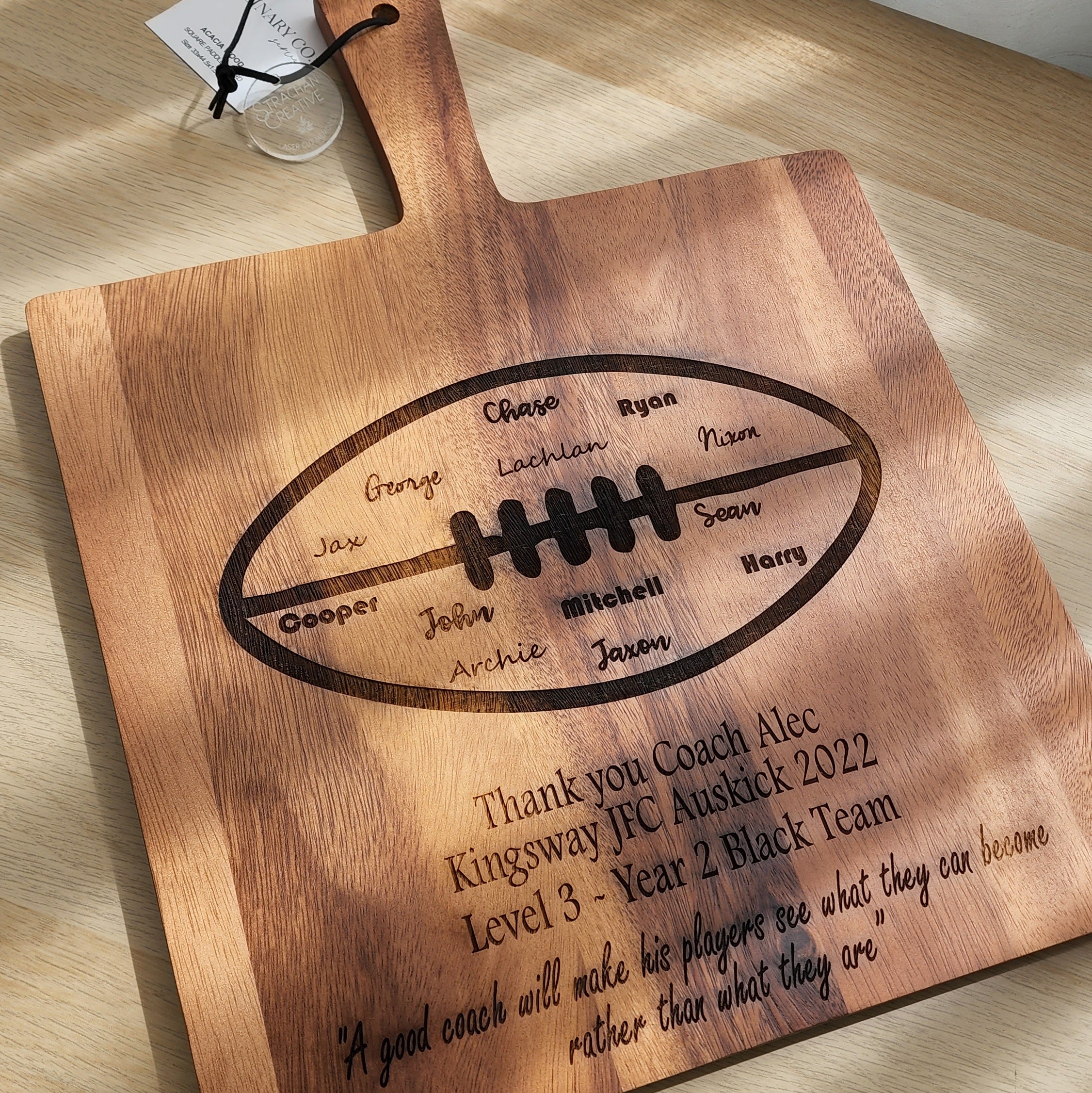 End of Year Coach Gift - AFL Football Paddle