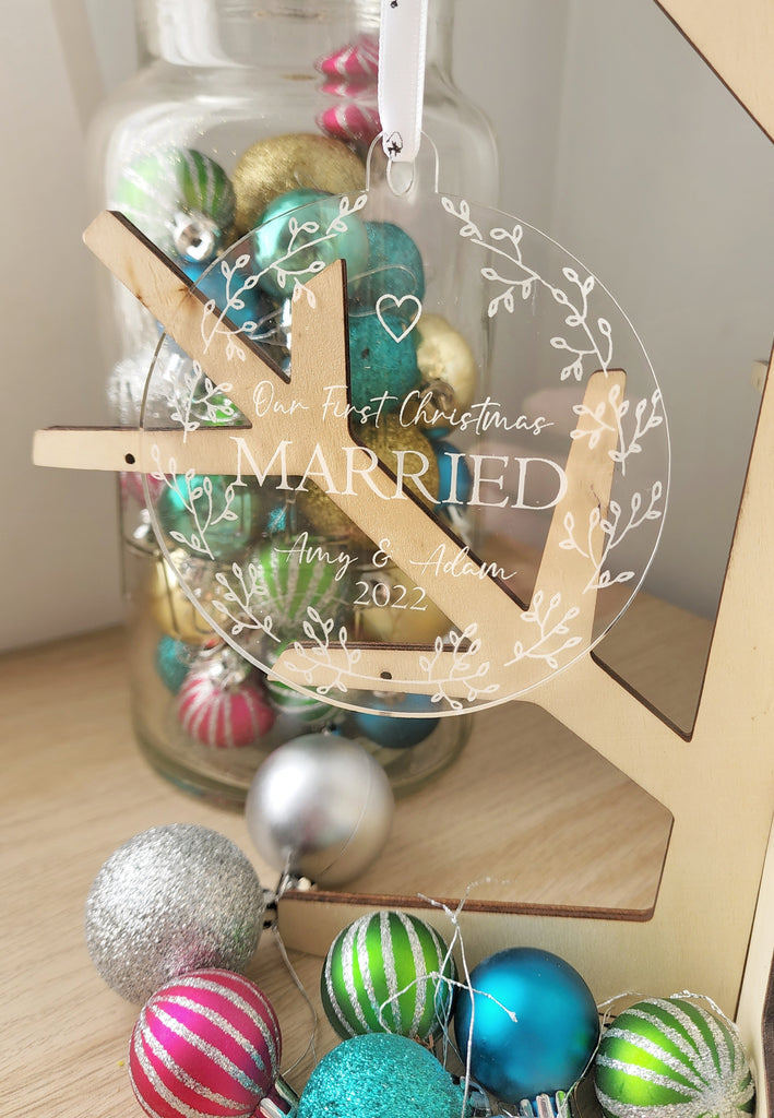 Personalised Christmas Bauble - Style #14 (First Christmas)