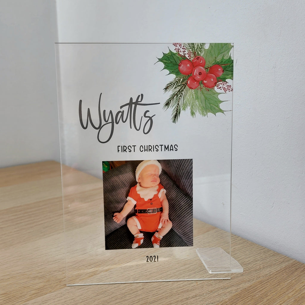 Printed Christmas Photo Plaque - Mistletoe