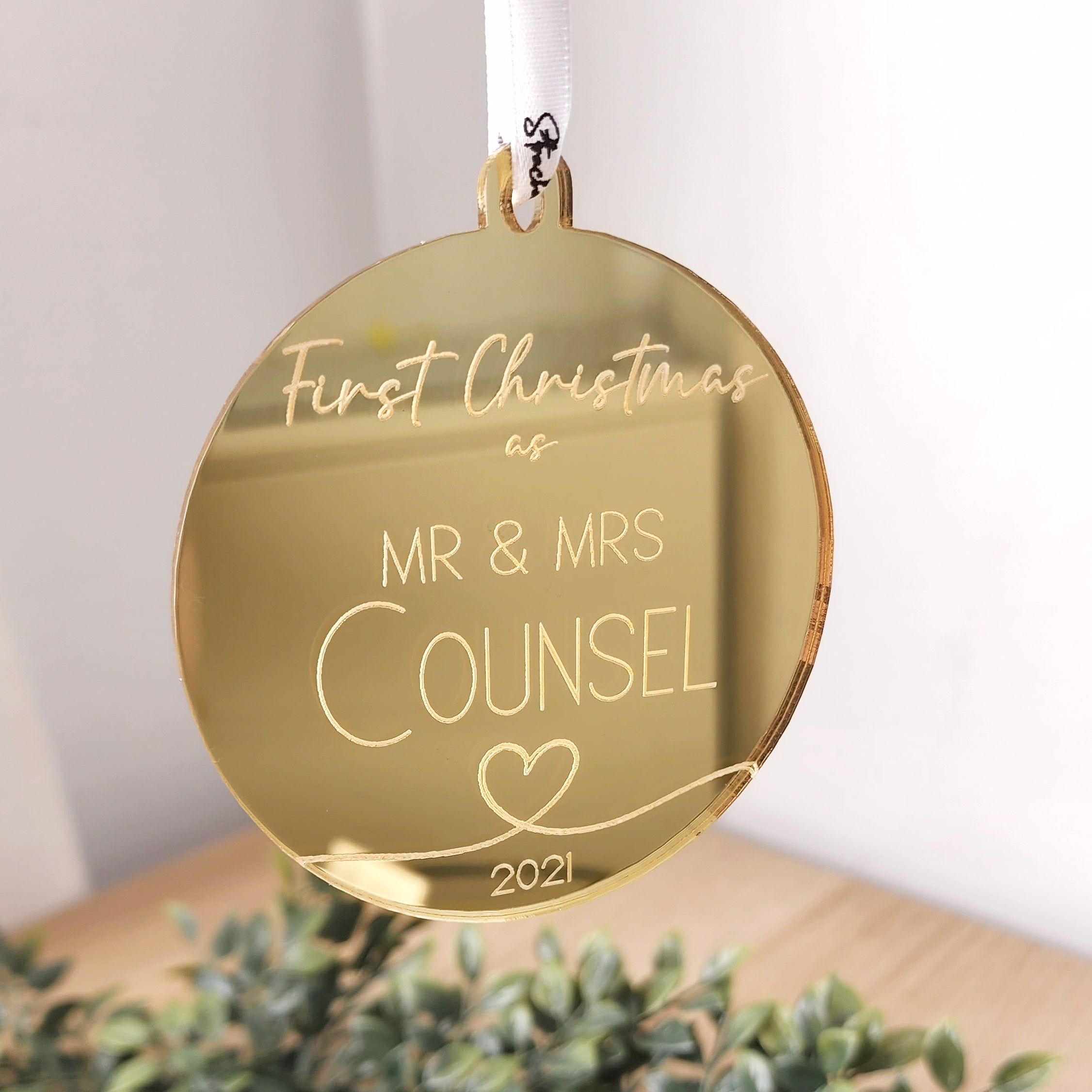 Personalised Christmas Bauble - Style #9 (First Christmas)