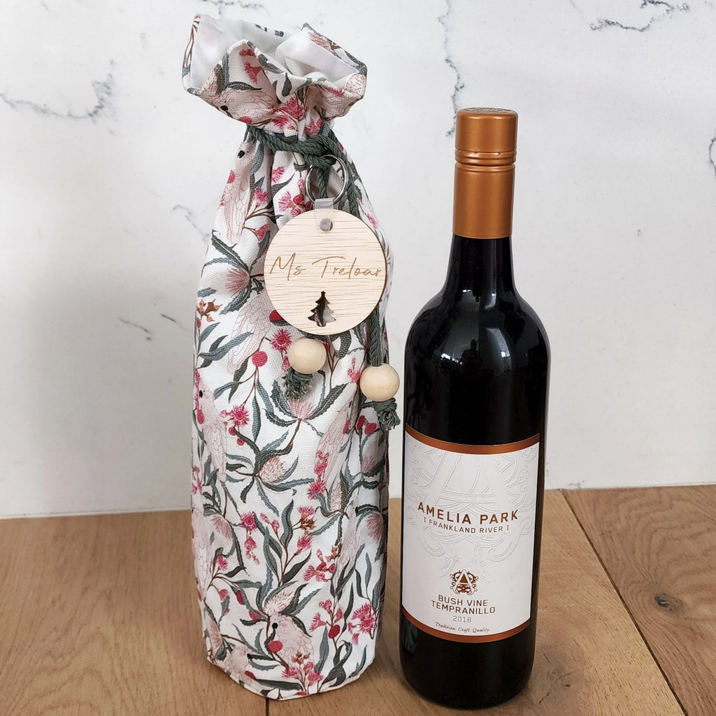 Wine Bottle Gift Bag with Keyring