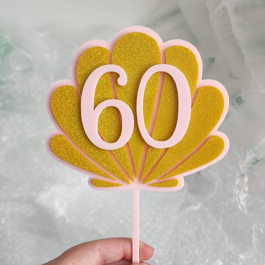 3 Layer Shell Cake Topper with Age