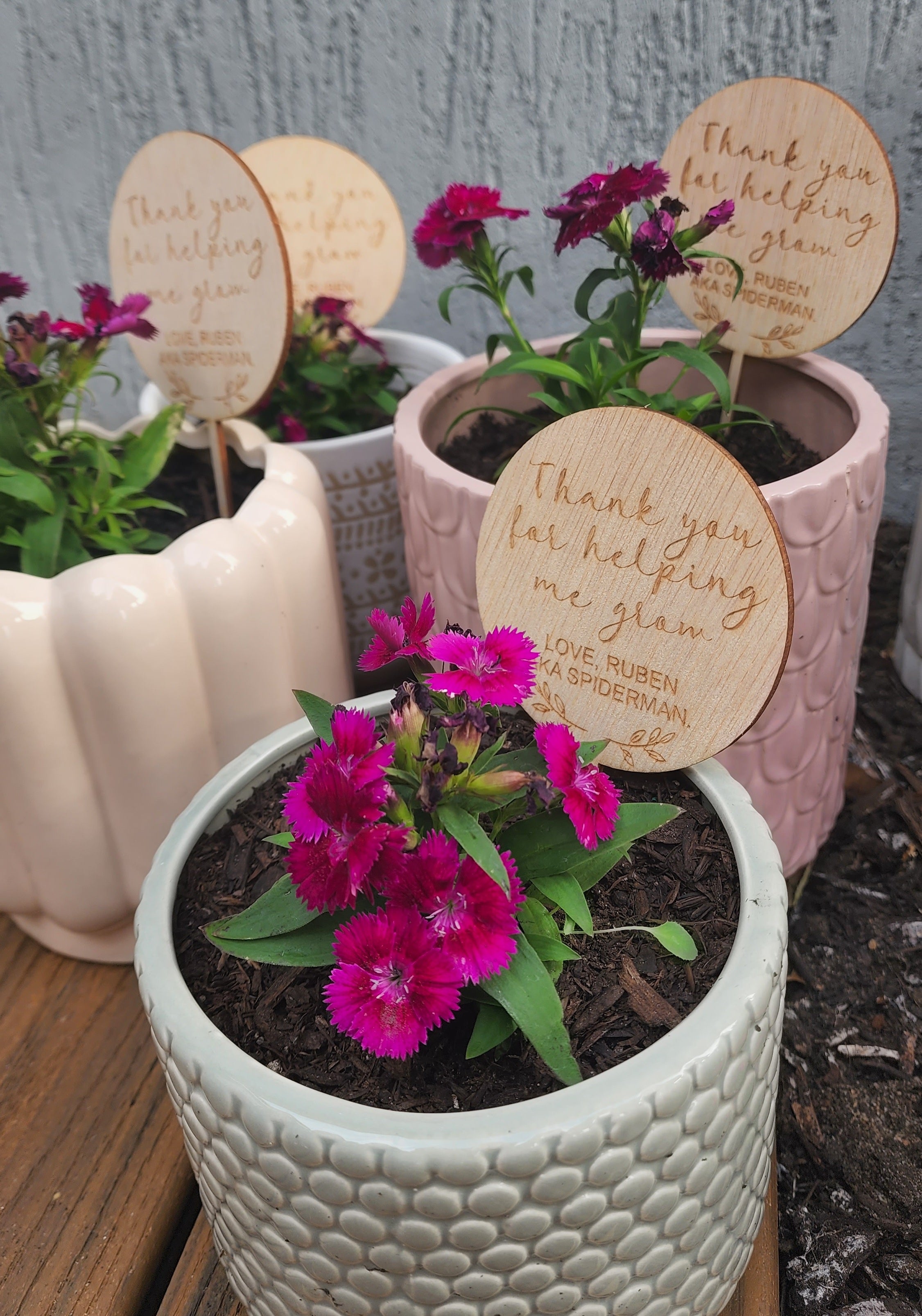 potted plant topper Helping Me Grow - Pot Plant Topper