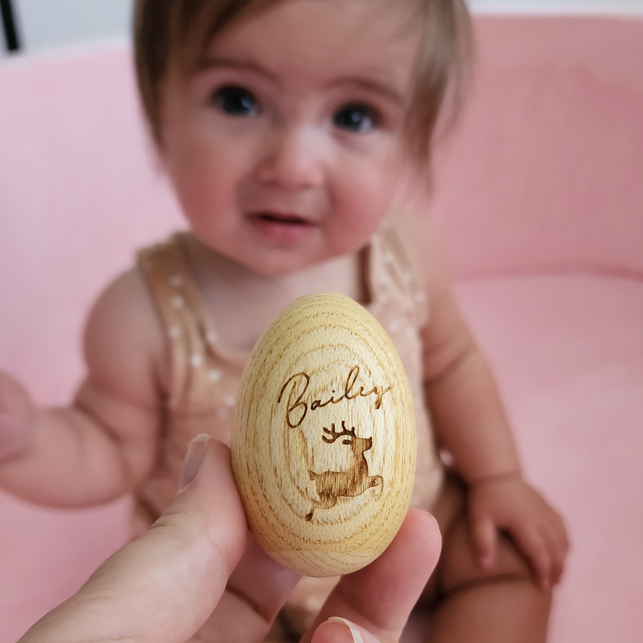 Wooden Shaker Christmas Egg