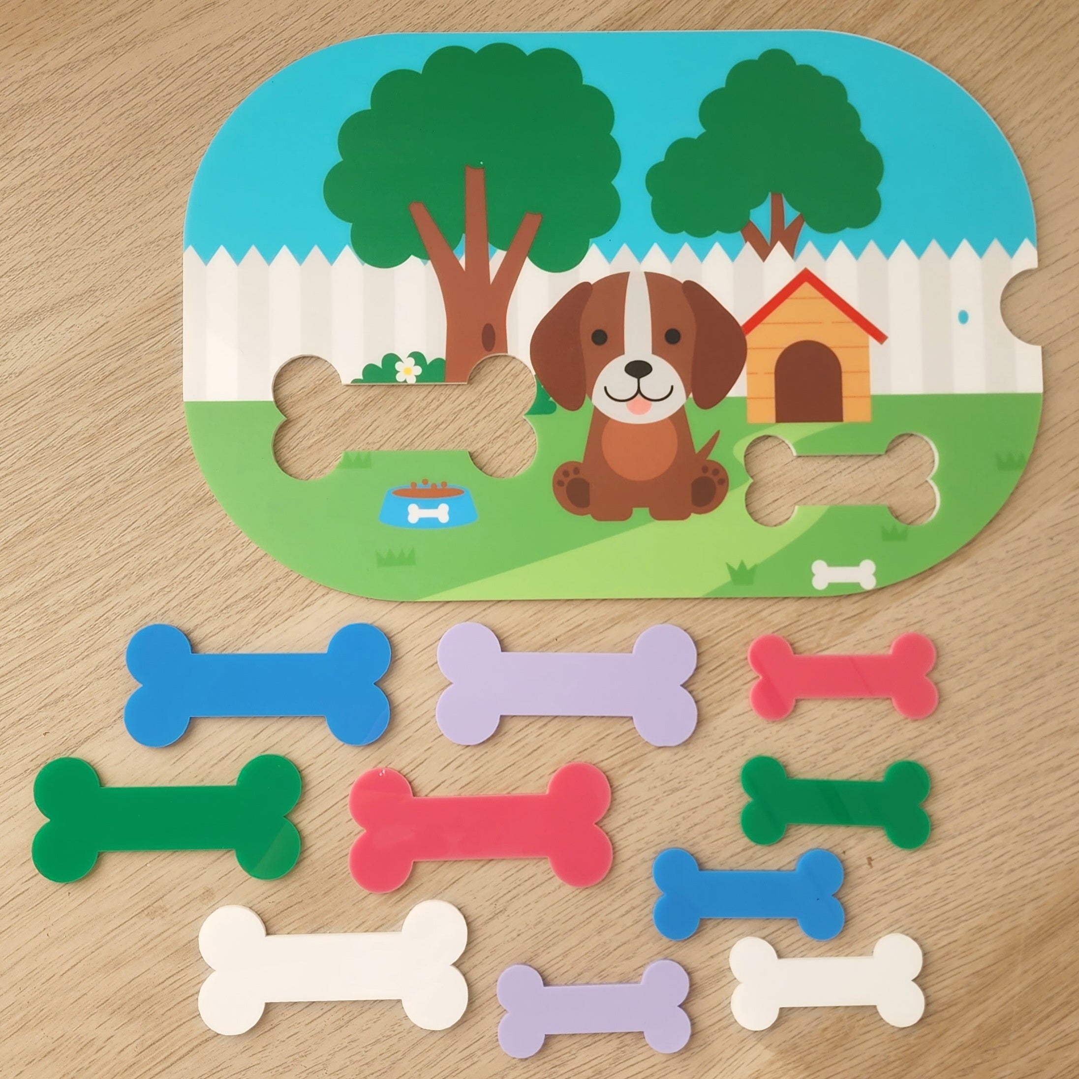 Doggy Bones - Size & Colour Sorting - insert for Trofast Flisat or Kmart Table