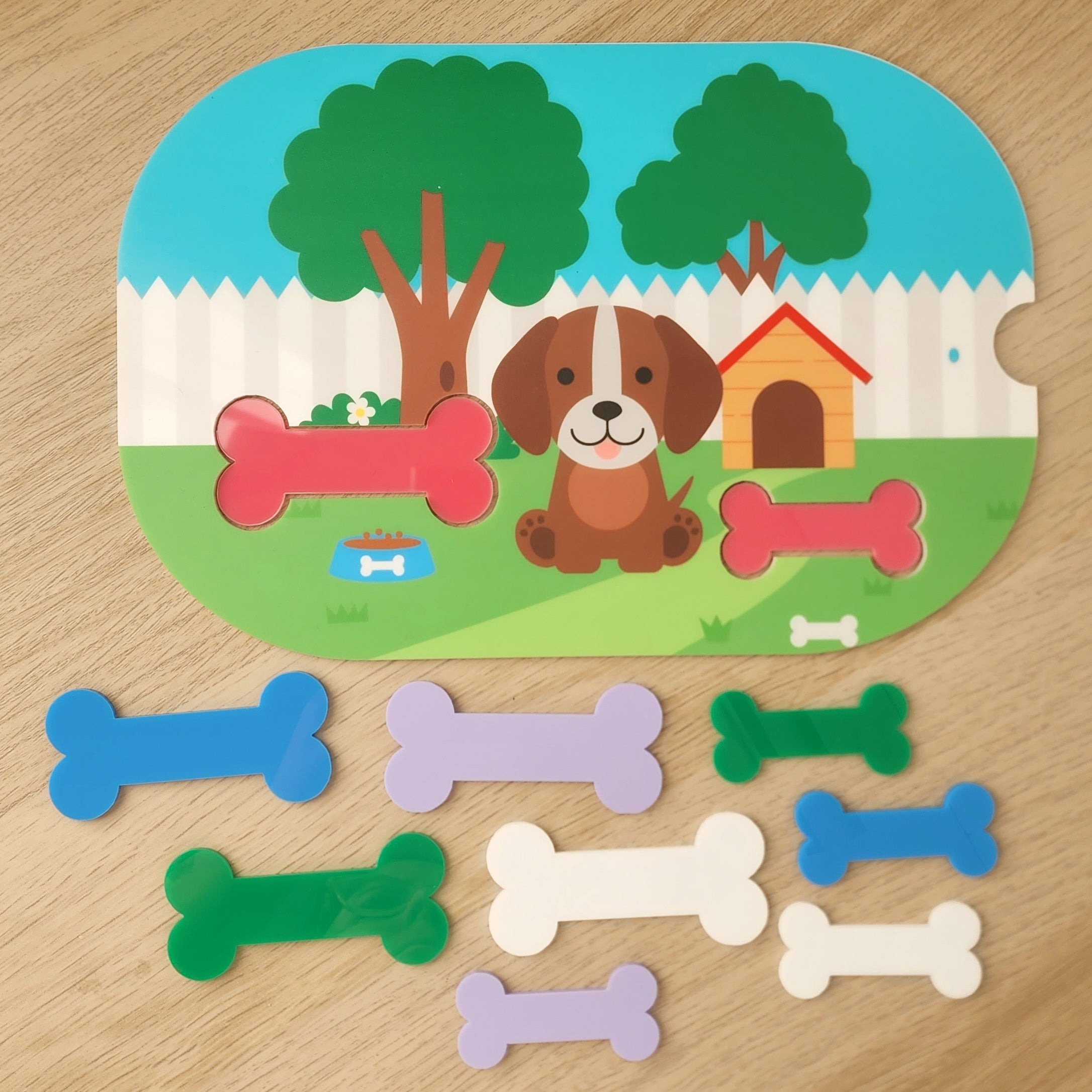 Doggy Bones - Size & Colour Sorting - insert for Trofast Flisat or Kmart Table