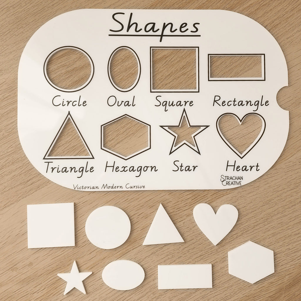 Shapes - Sorting & Tracing - insert for Trofast Flisat or Kmart Table