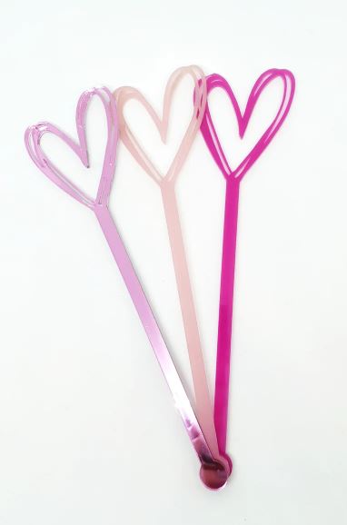 Scribble Heart Drink Stirrers