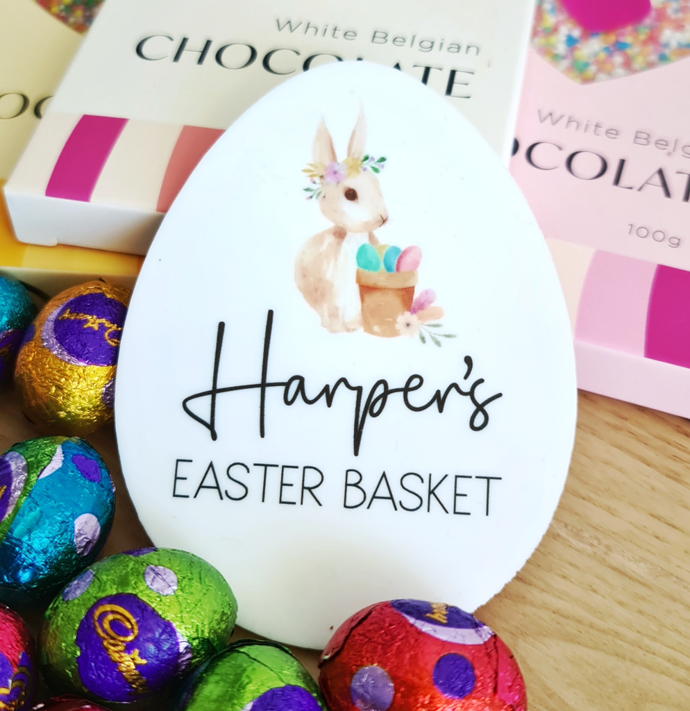 Easter Egg Tag - Acrylic Bunny Design